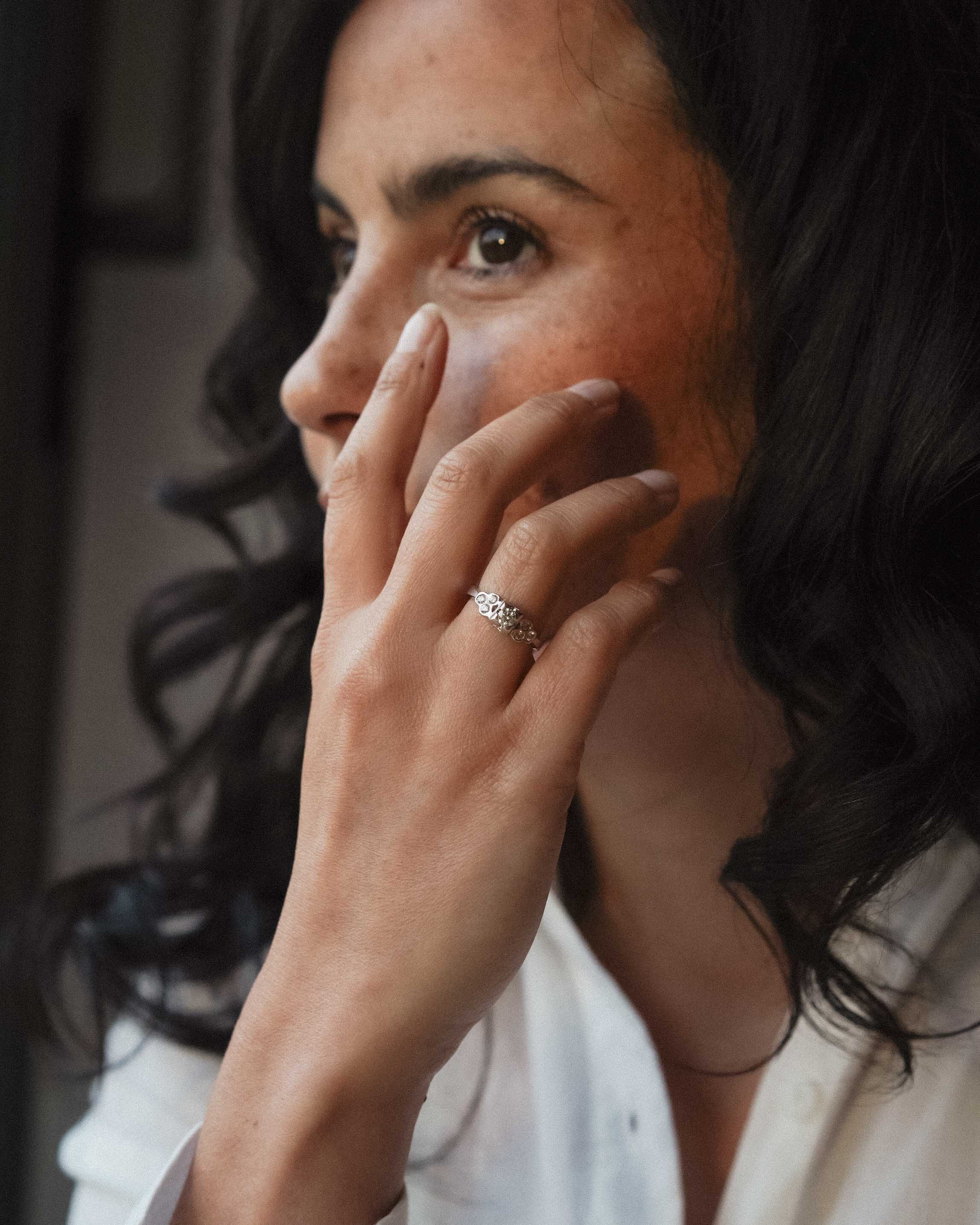 Roos | 14K Wit Goud Briljant (0.45ct) Cluster Ring