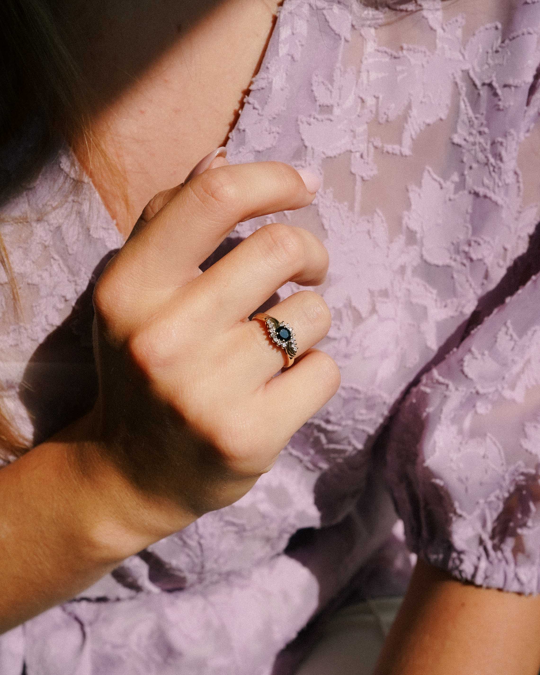 Elberine | Vintage Saffier & Diamant Ring