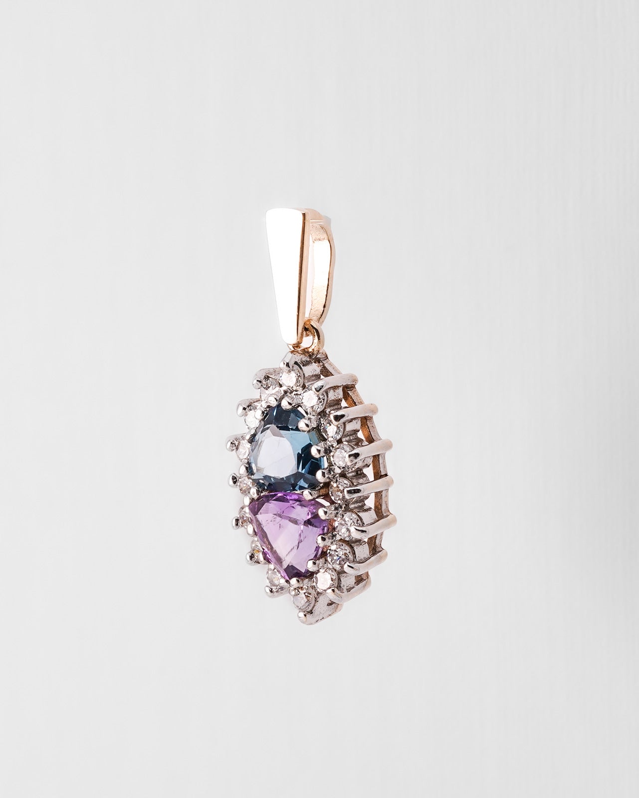 Noeline | Vintage Amethist, Topaas en Witte Saffier Hanger