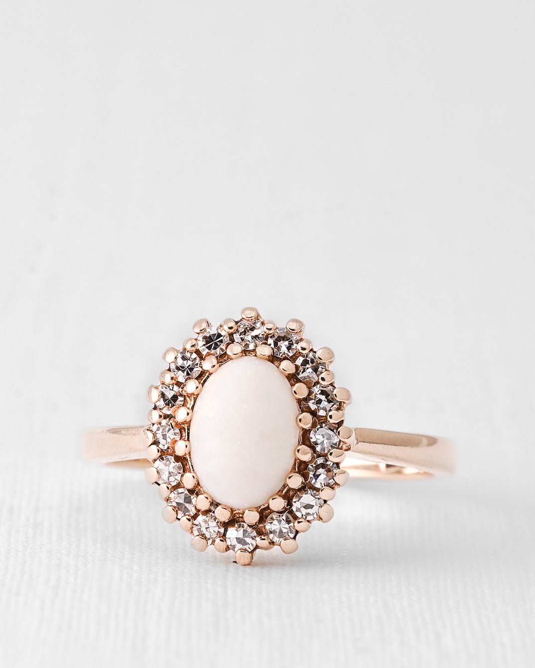 Mirella | Vintage Opaal & Diamant Cluster Ring