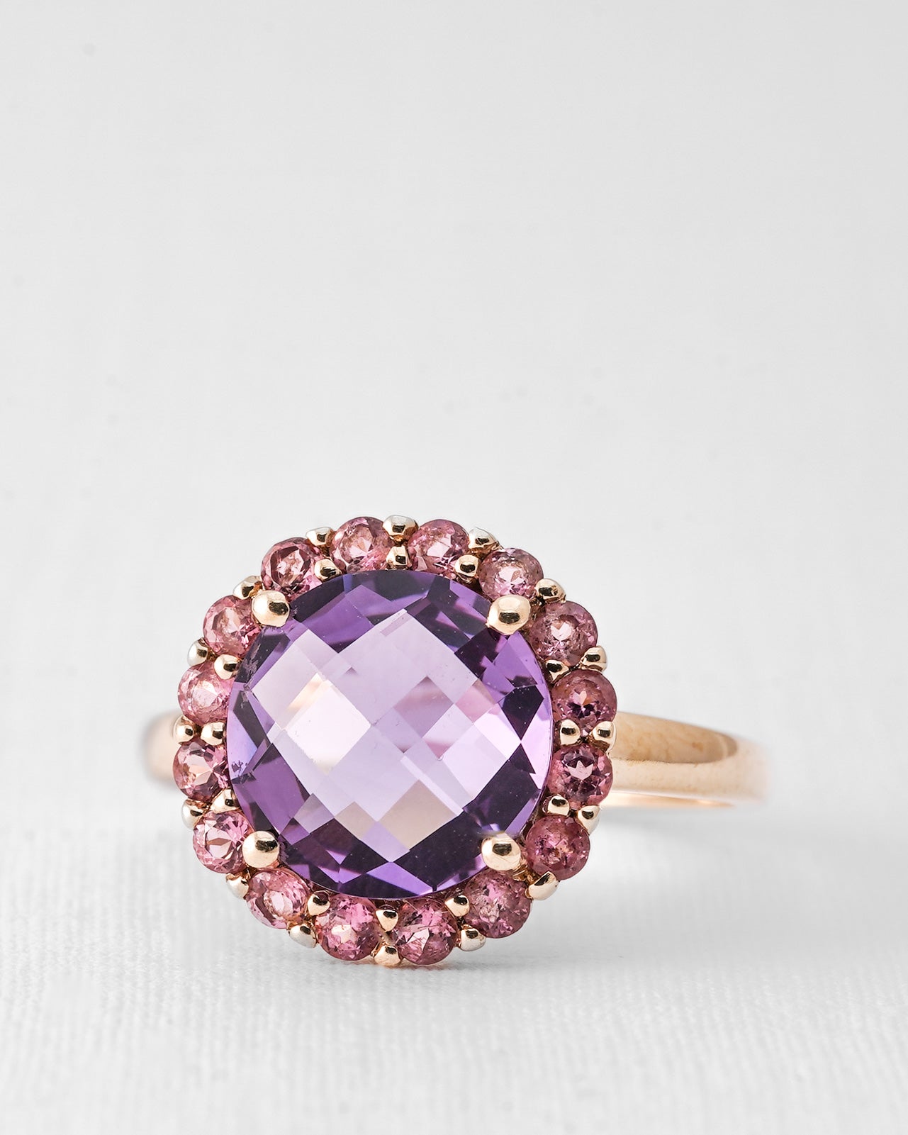 Isoria | Vintage Amethist & Toermalijn Cluster Ring