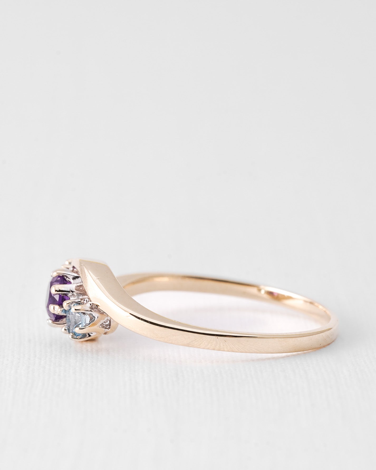 Amarae | Vintage Amethist & Topaas Driesteen Ring