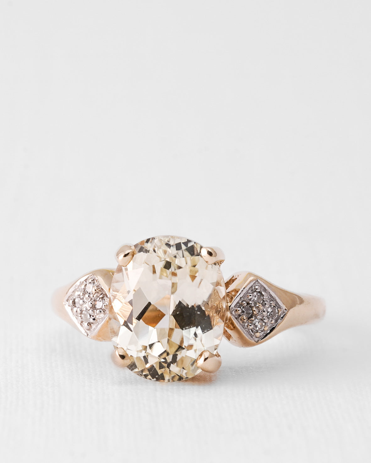 Thalina | Vintage Kwarts & Diamant Cluster Ring