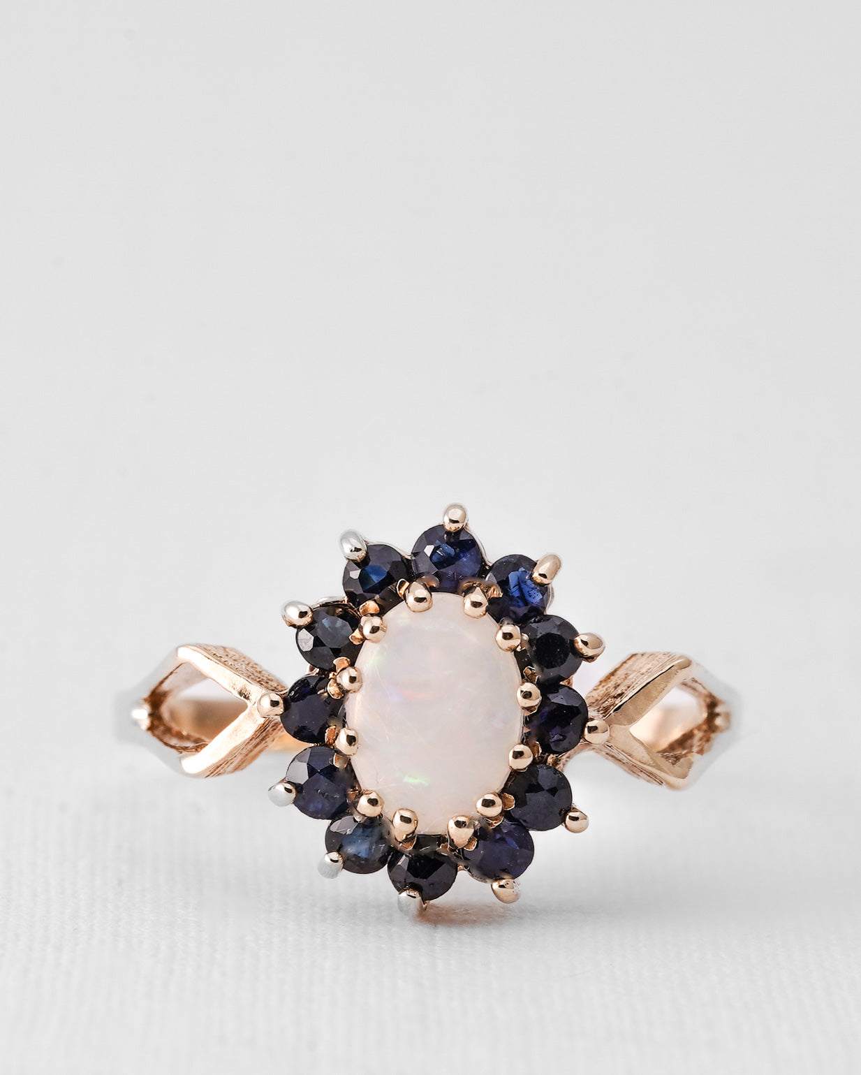 Isola | Vintage Opaal & Saffier Cluster Ring