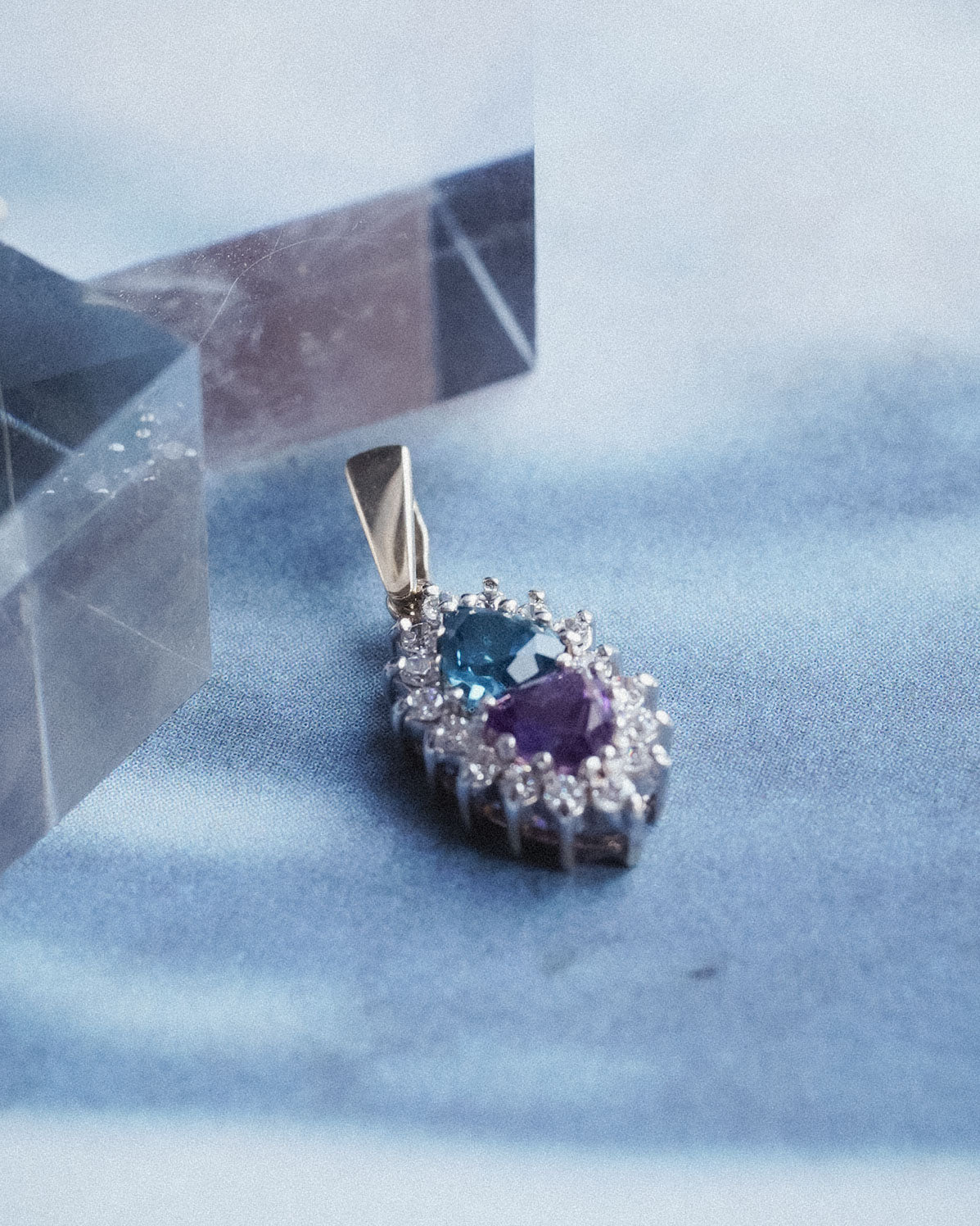 Noeline | Vintage Amethist, Topaas en Witte Saffier Hanger