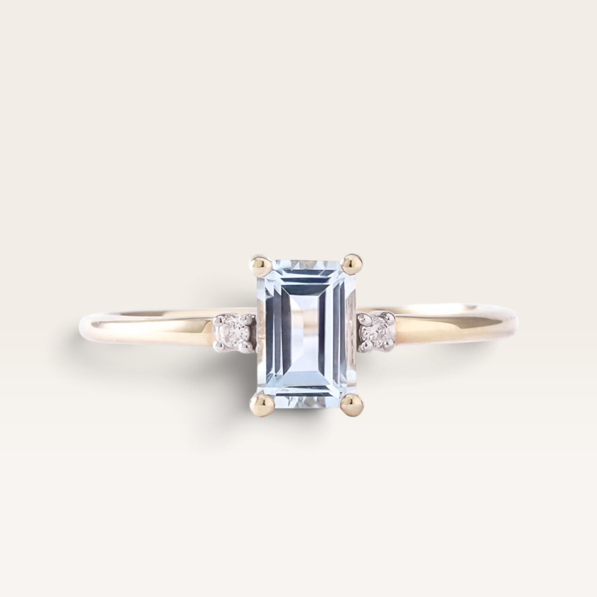Odette | Aquamarijn & Diamant Ring - Menina Amsterdam