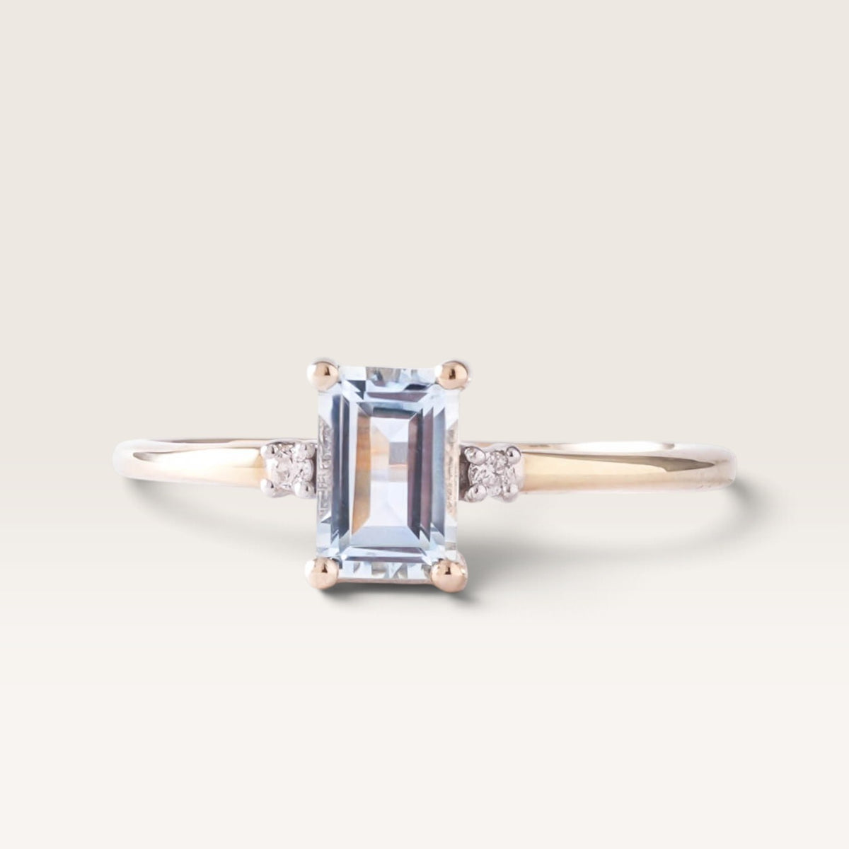 Odette | Aquamarijn & Diamant Ring - Menina Amsterdam
