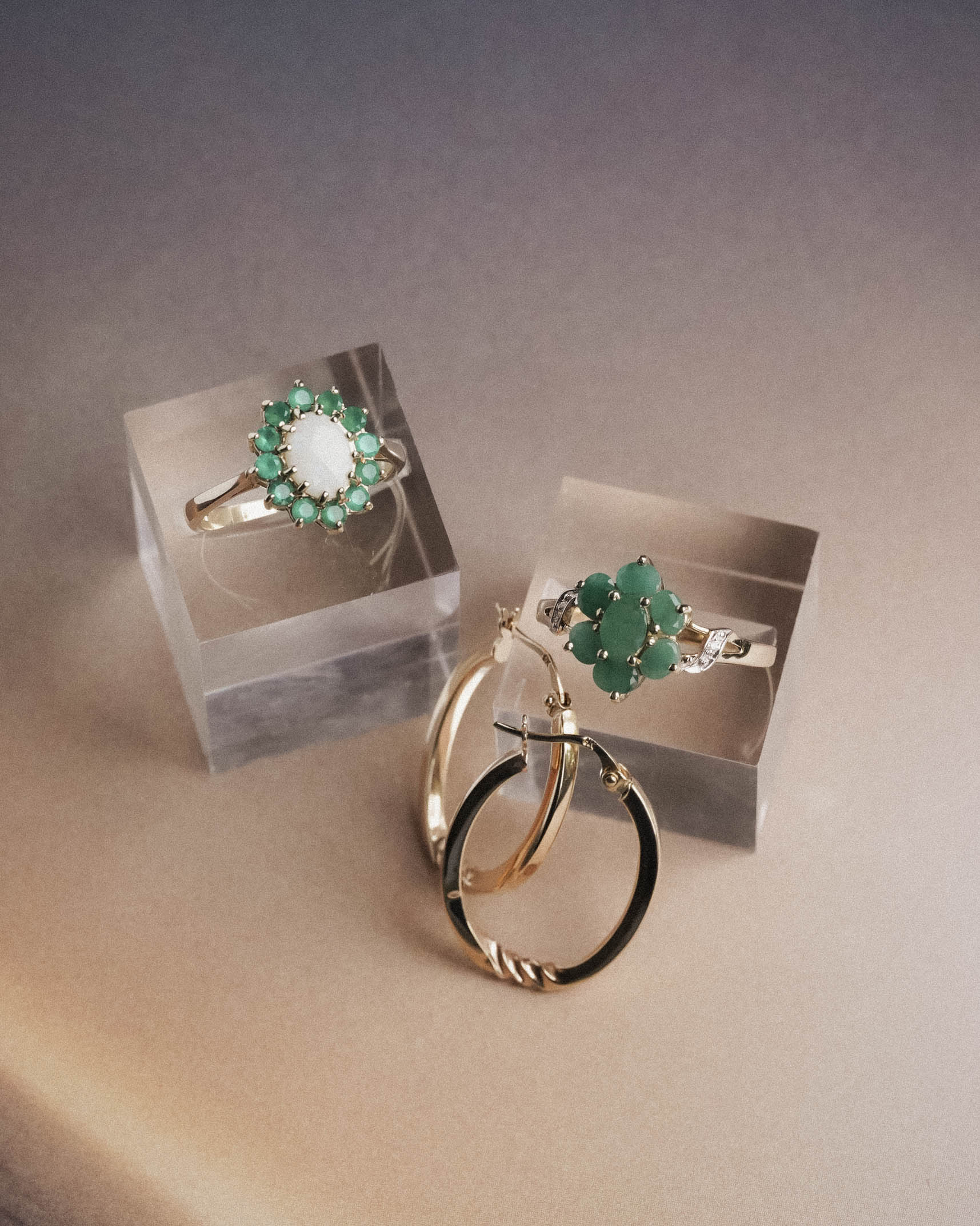 Amaris | Vintage Smaragd & Diamant Cluster Ring