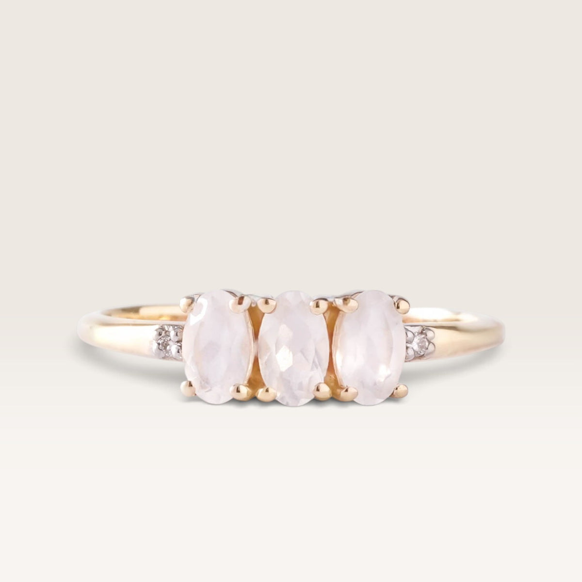 Luna | Regenboogmaansteen & Diamant Ring - Menina Amsterdam