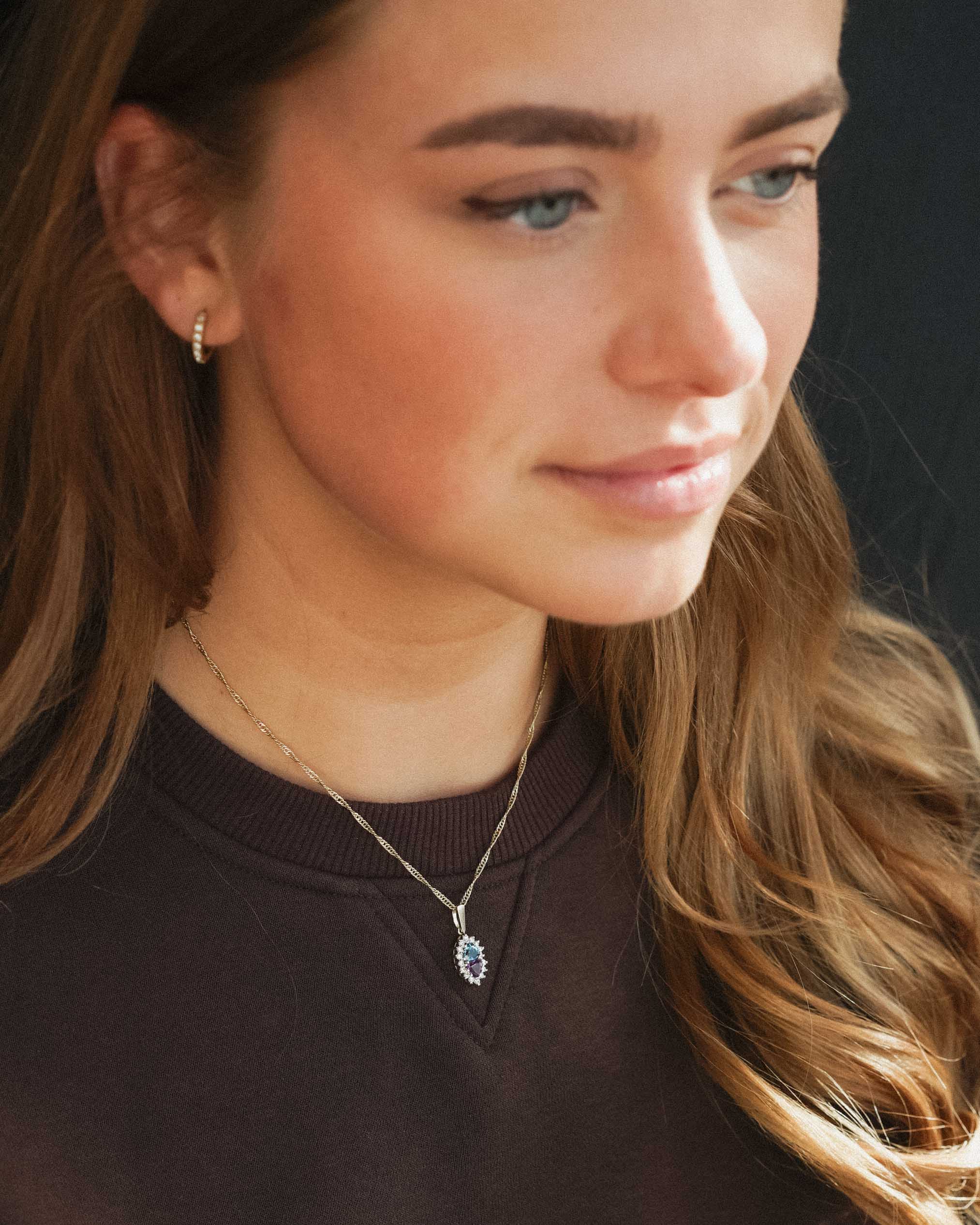 Noeline | Vintage Amethist, Topaas en Witte Saffier Hanger