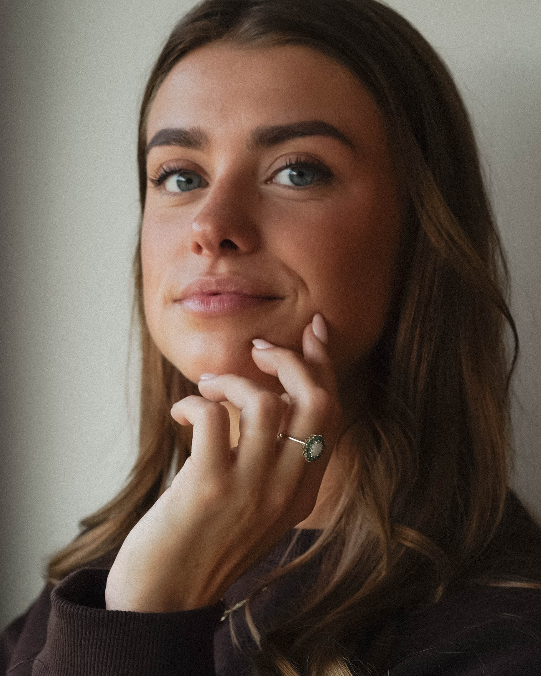 Melura | Vintage Opaal & Groene Agaat Cluster Ring