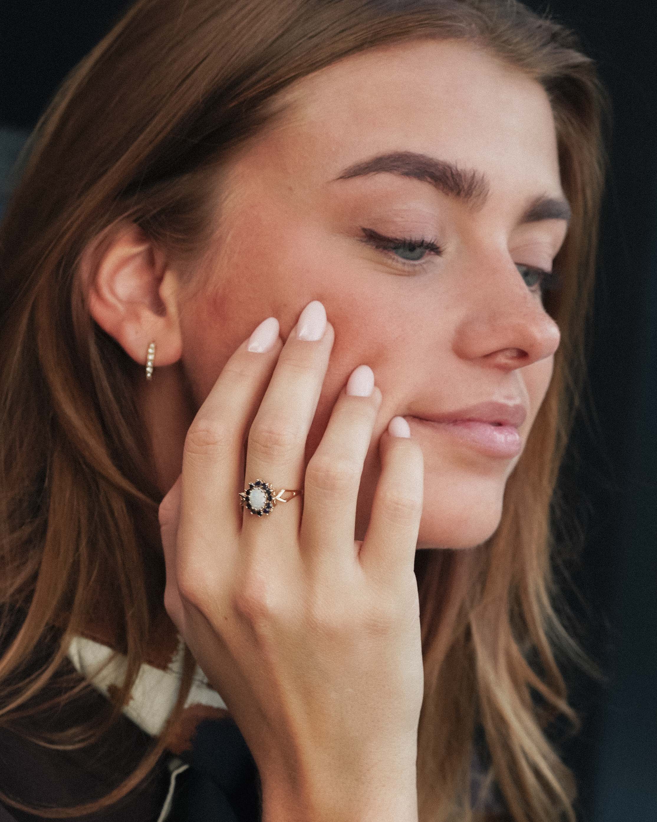 Isola | Vintage Opaal & Saffier Cluster Ring