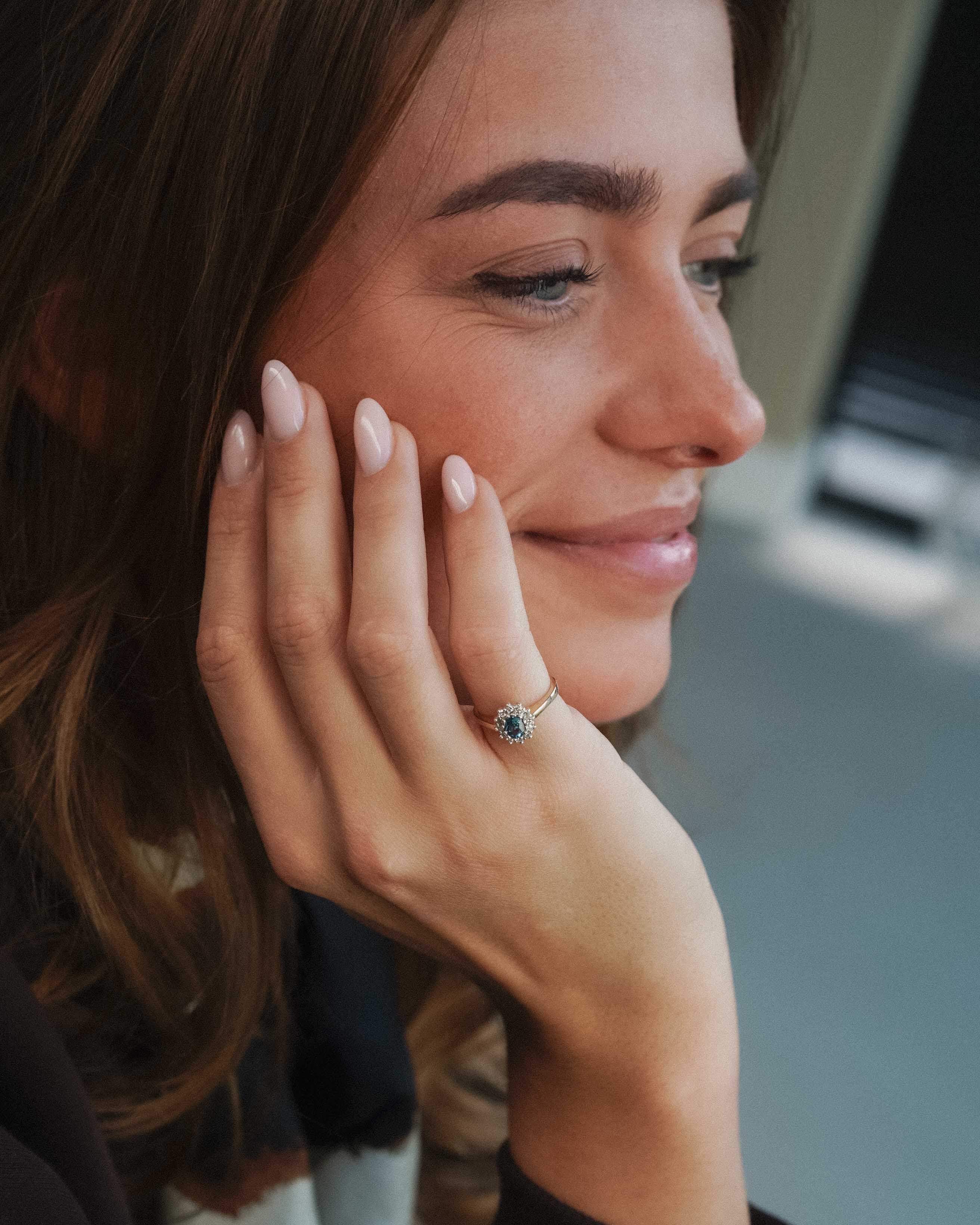 Althea | Vintage Topaas & Diamant Cluster Ring