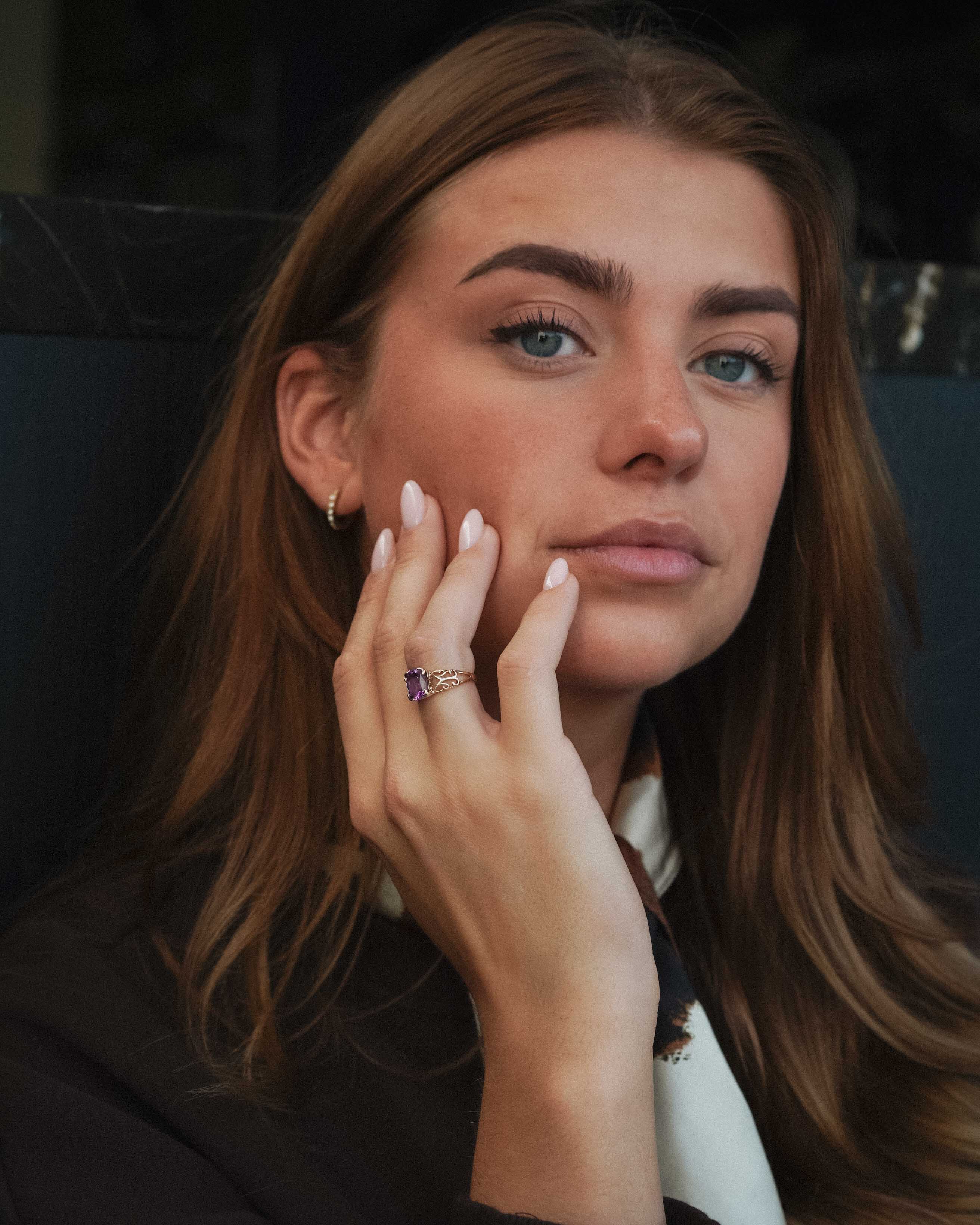 Deliane | Vintage Amethist Solitair Ring