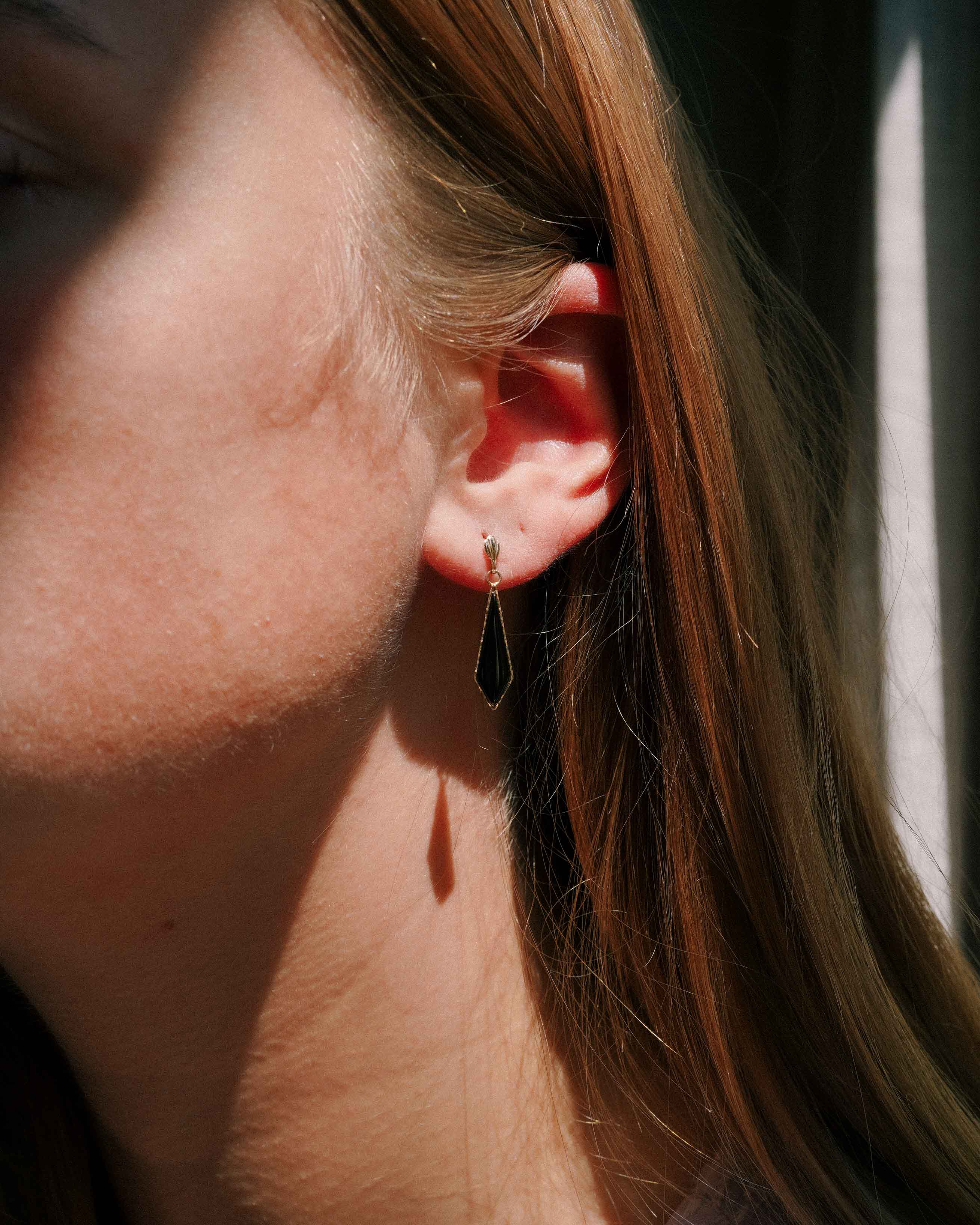 Calliora | Vintage Onyx Oorbellen