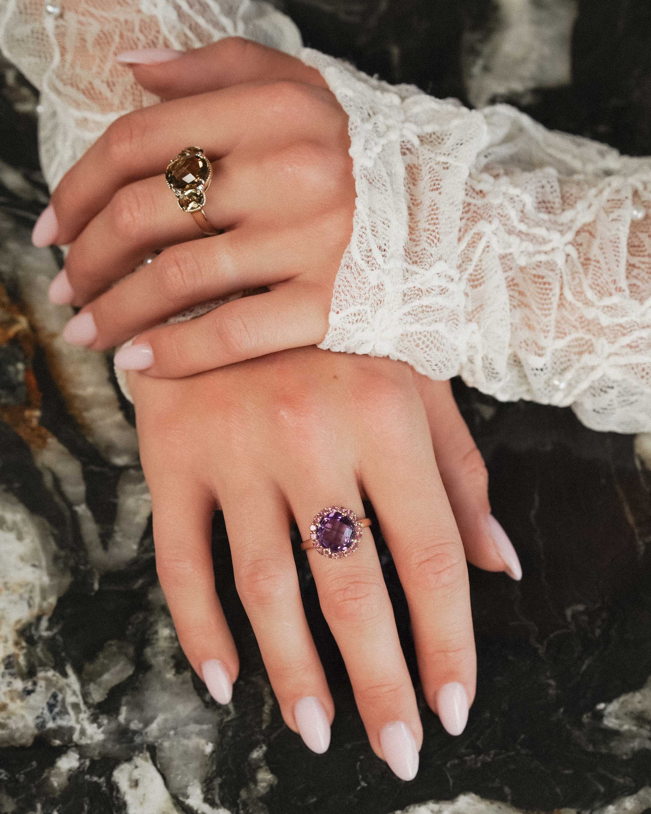 Isoria | Vintage Amethyst & Tourmaline Cluster Ring
