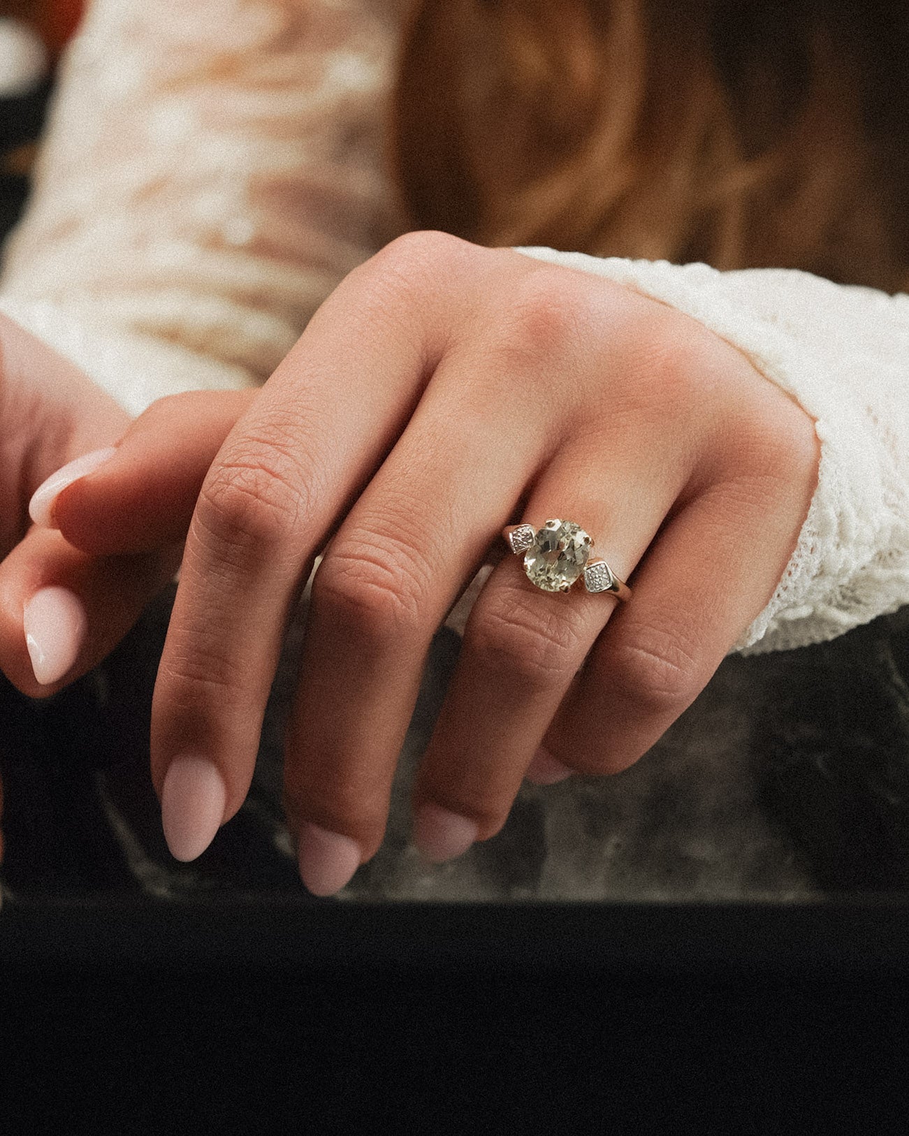 Thalina | Vintage Kwarts & Diamant Cluster Ring