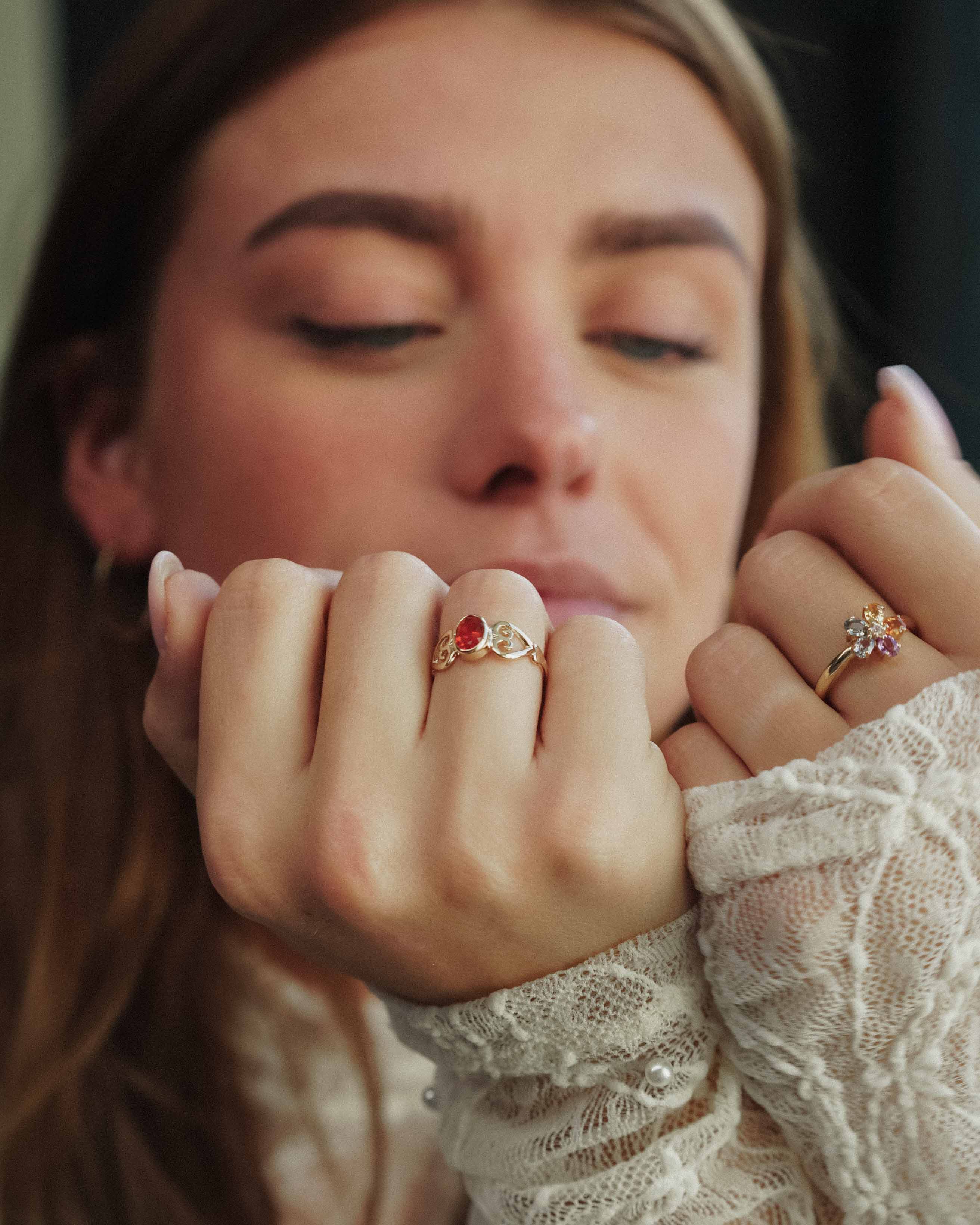 Caliste | Vintage Vuur Opaal Solitair Ring