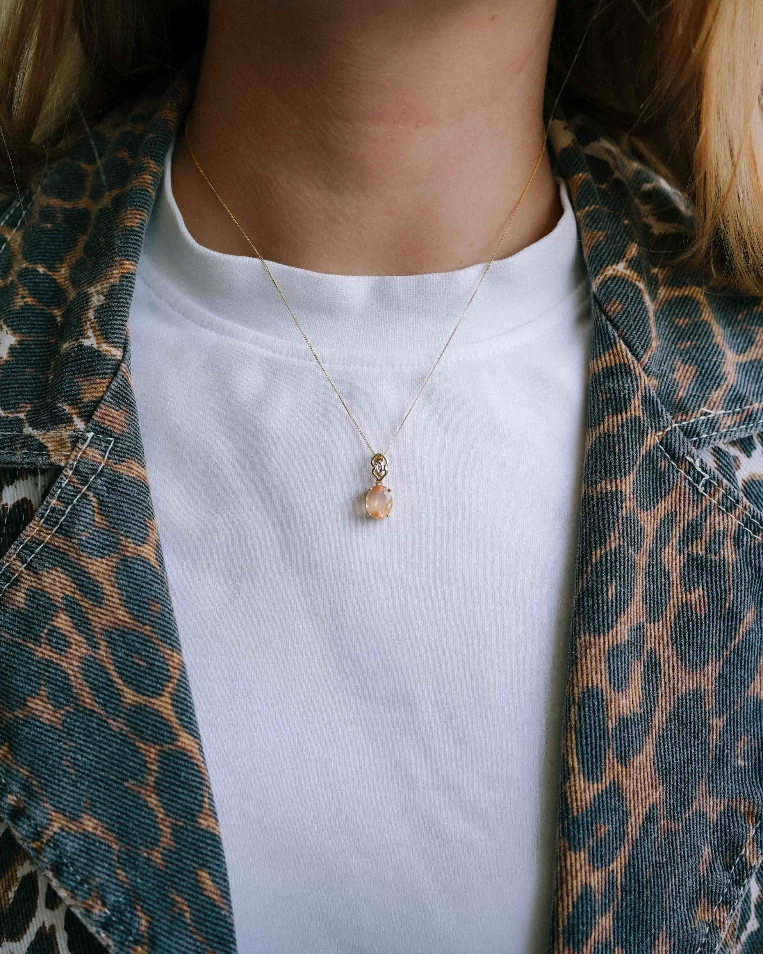 Nia | Vintage Kwarts & Diamant Hanger
