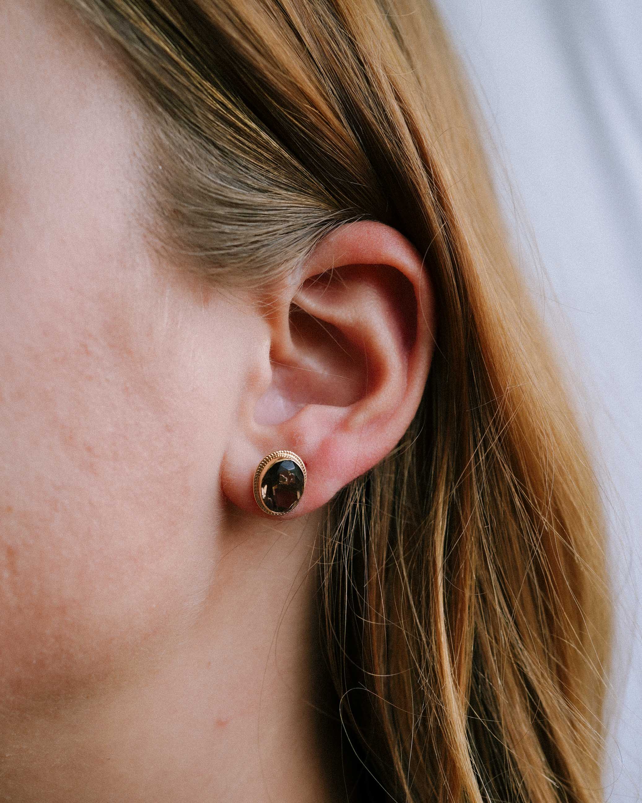 Noemi | Vintage Smokey Kwarts Oorbellen