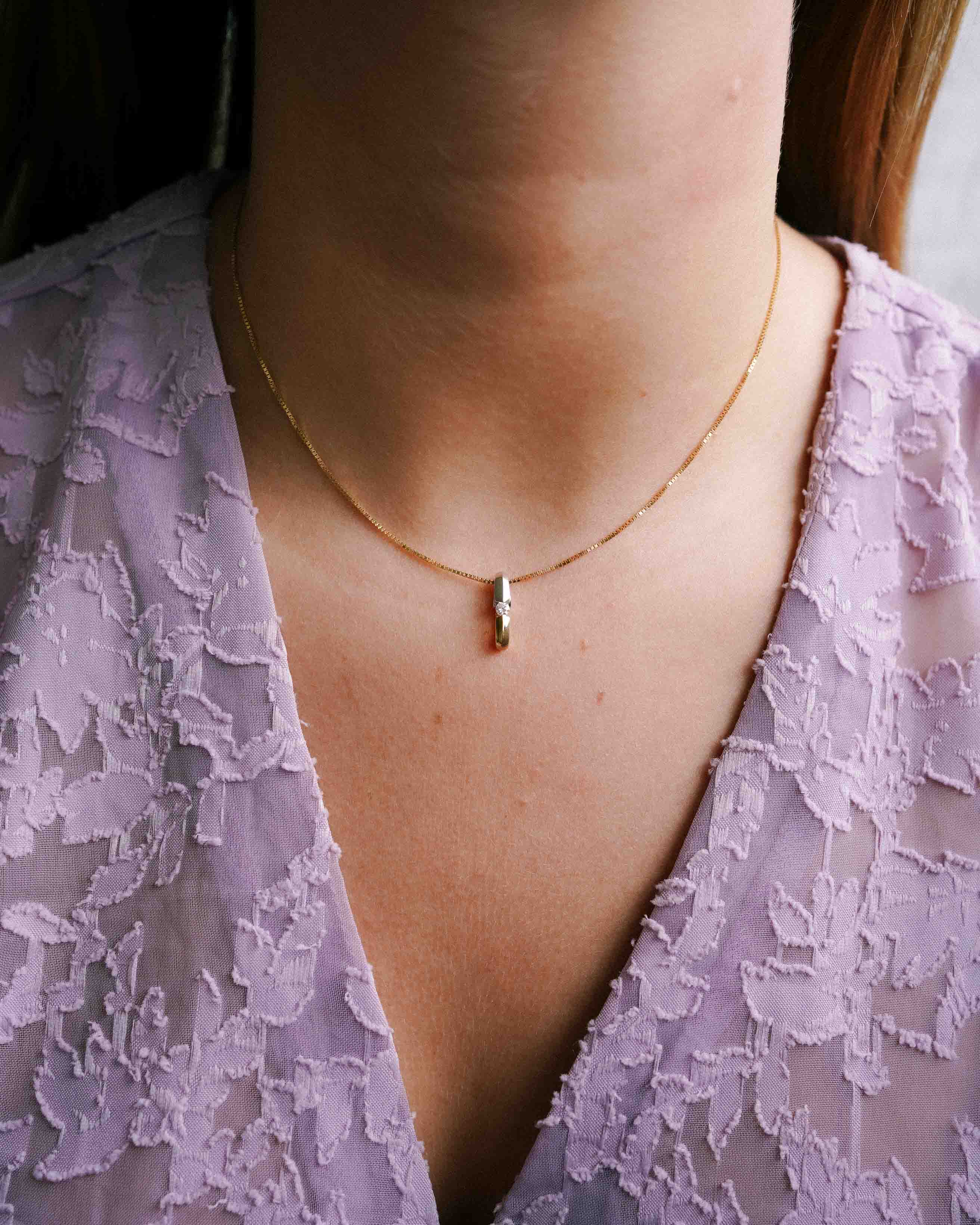 Kirsten | 14K Wit & Geel Gouden (0.12 kt) Diamanten Hanger