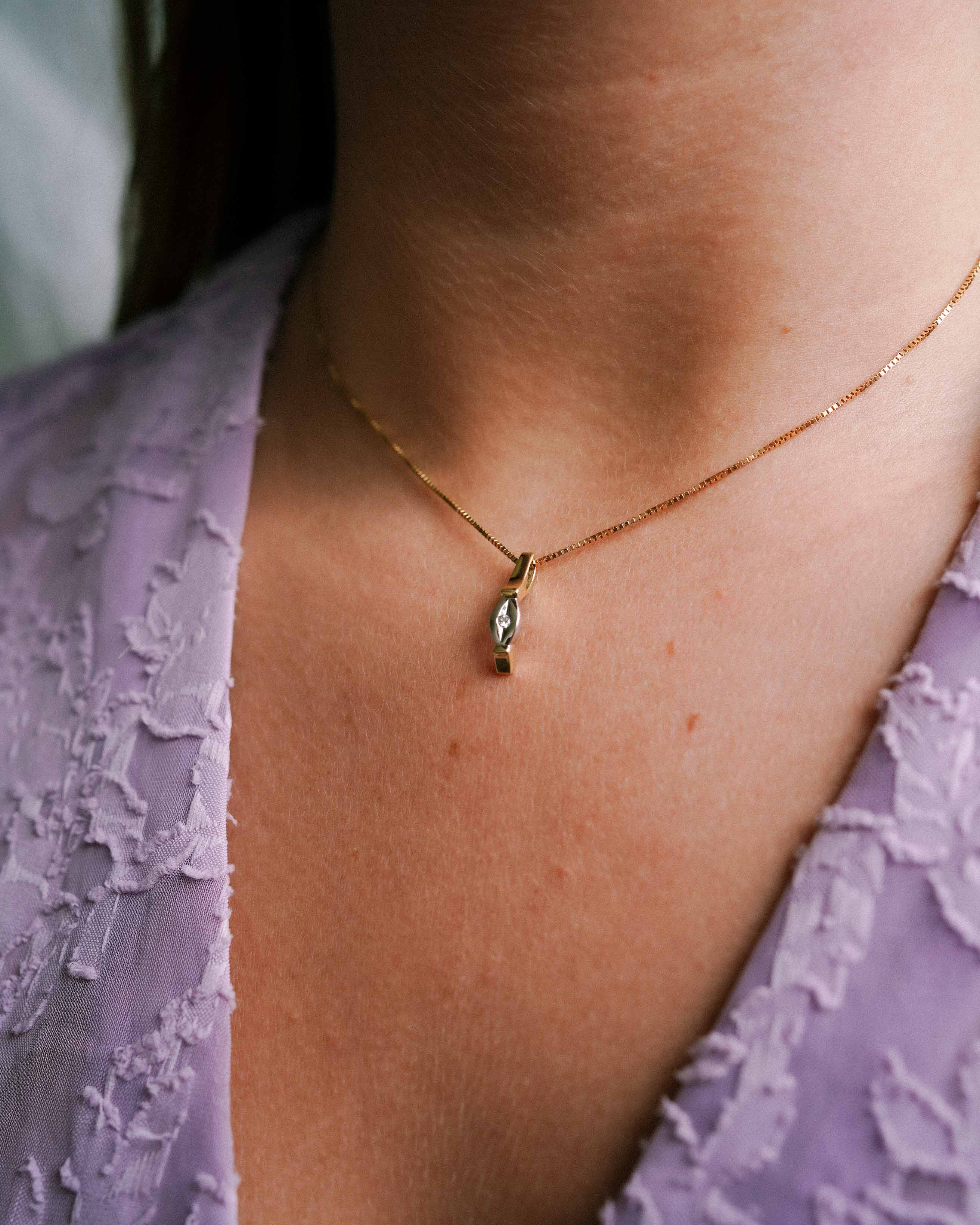 Amelina | Geel Gouden (0.03 kt) Diamanten Hanger