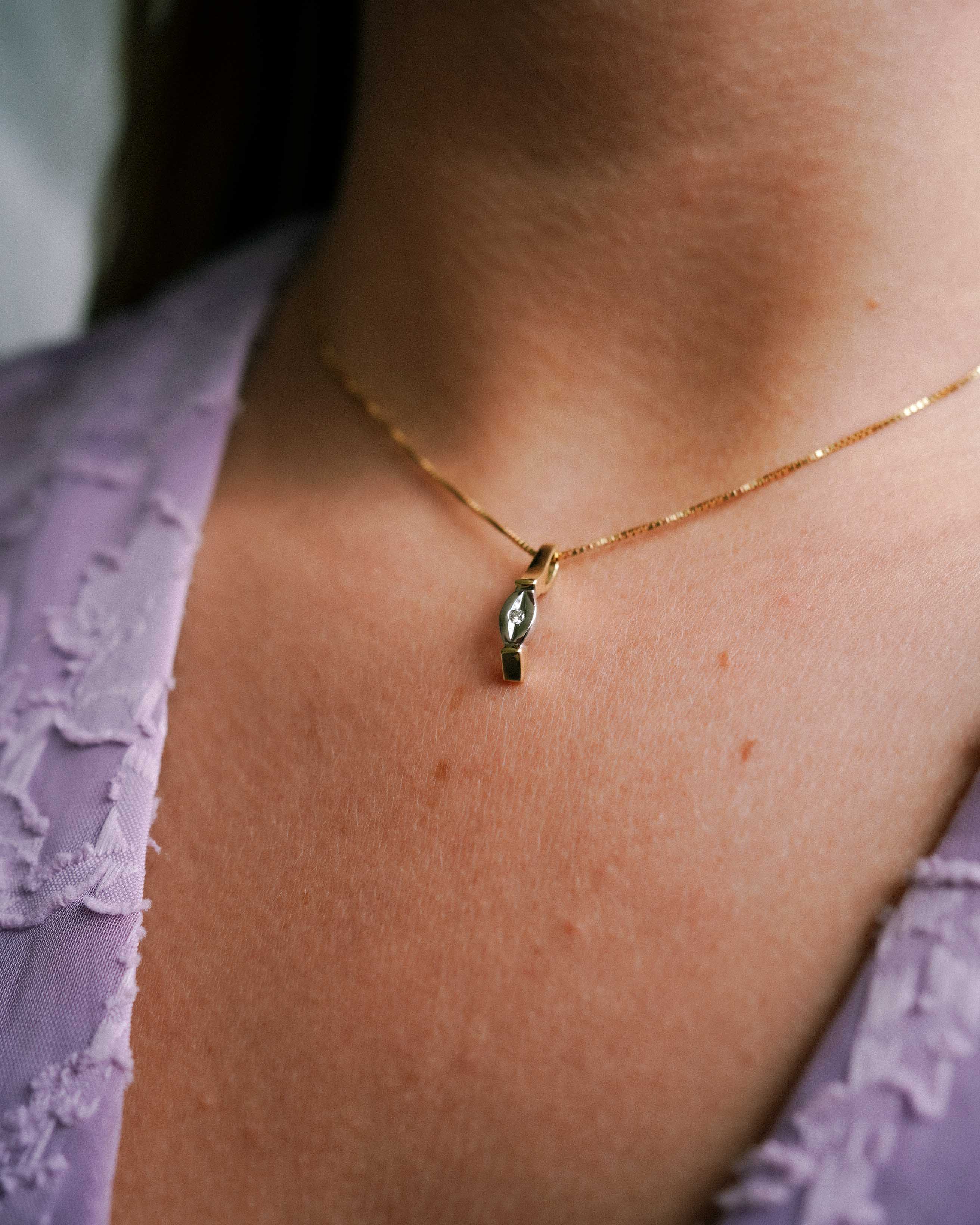 Amelina | Geel Gouden (0.03 kt) Diamanten Hanger
