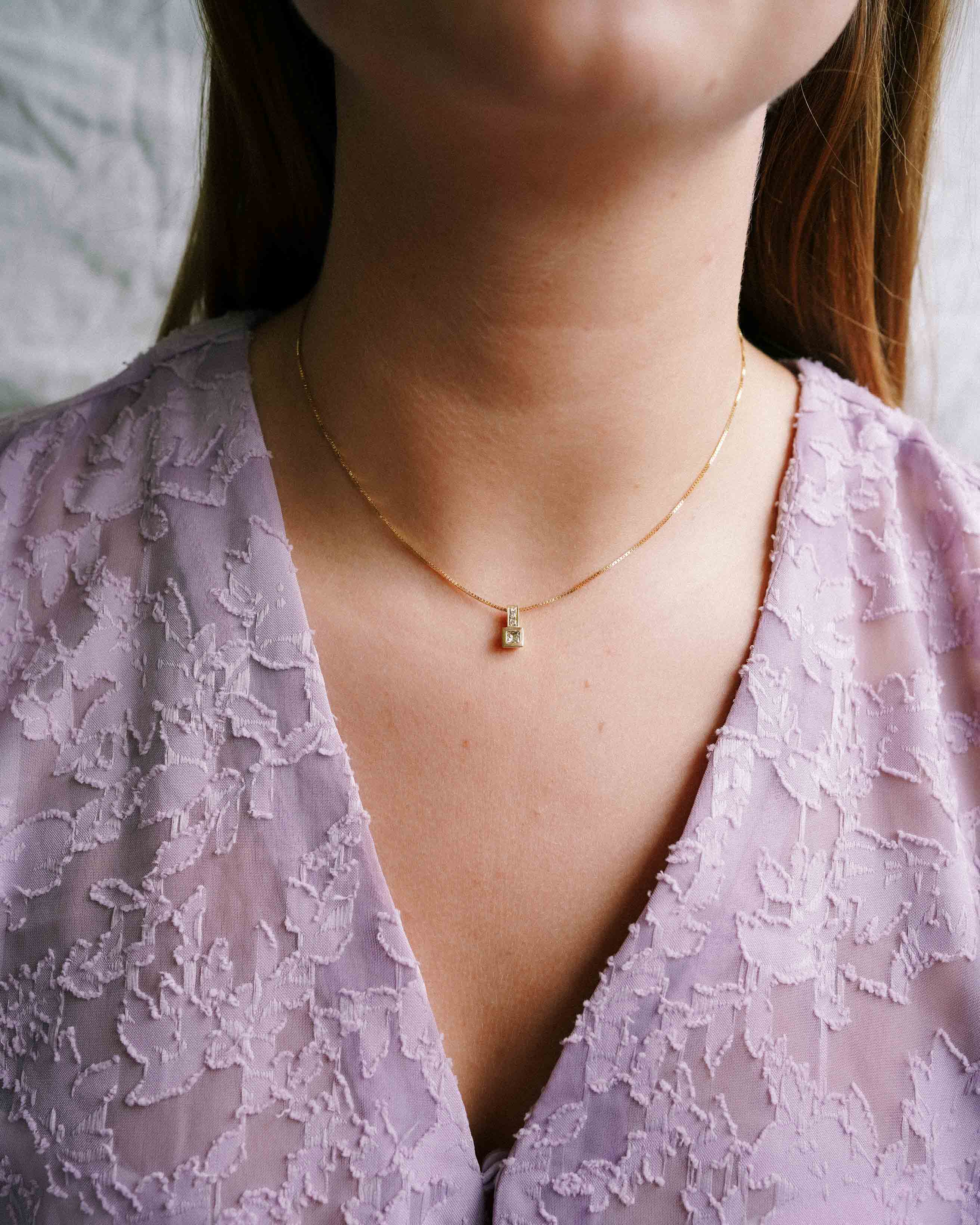 Ema | 14K Geel Gouden (0.26ct) Diamanten Hanger