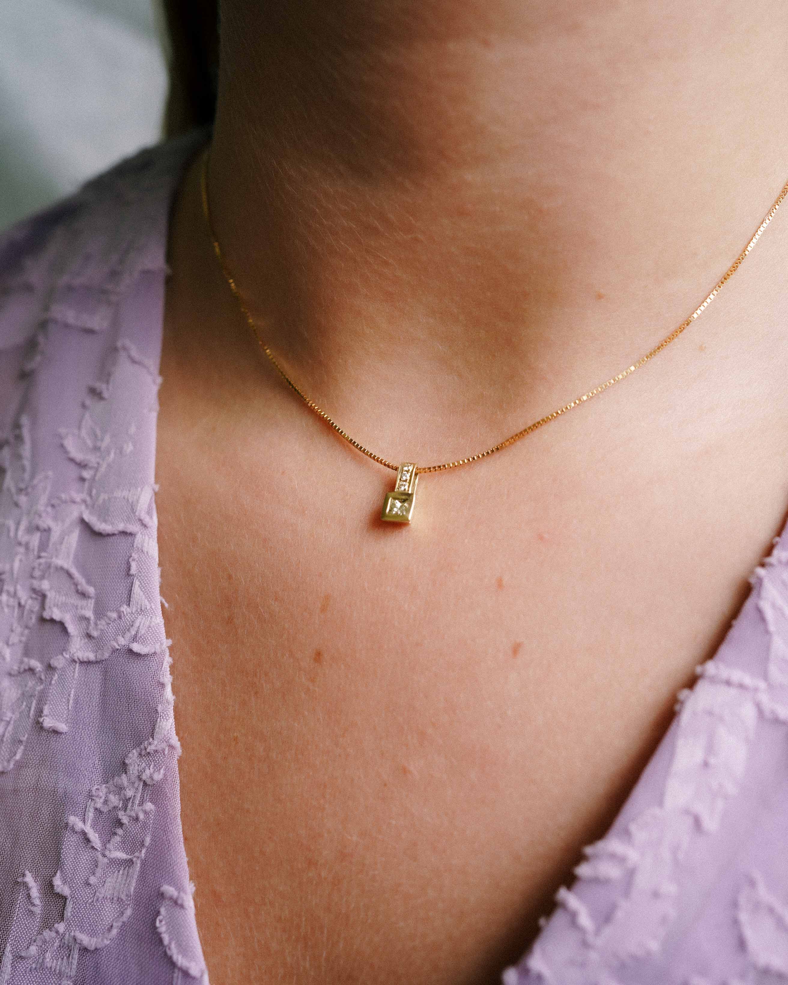 Ema | 14K Geel Gouden (0.26ct) Diamanten Hanger