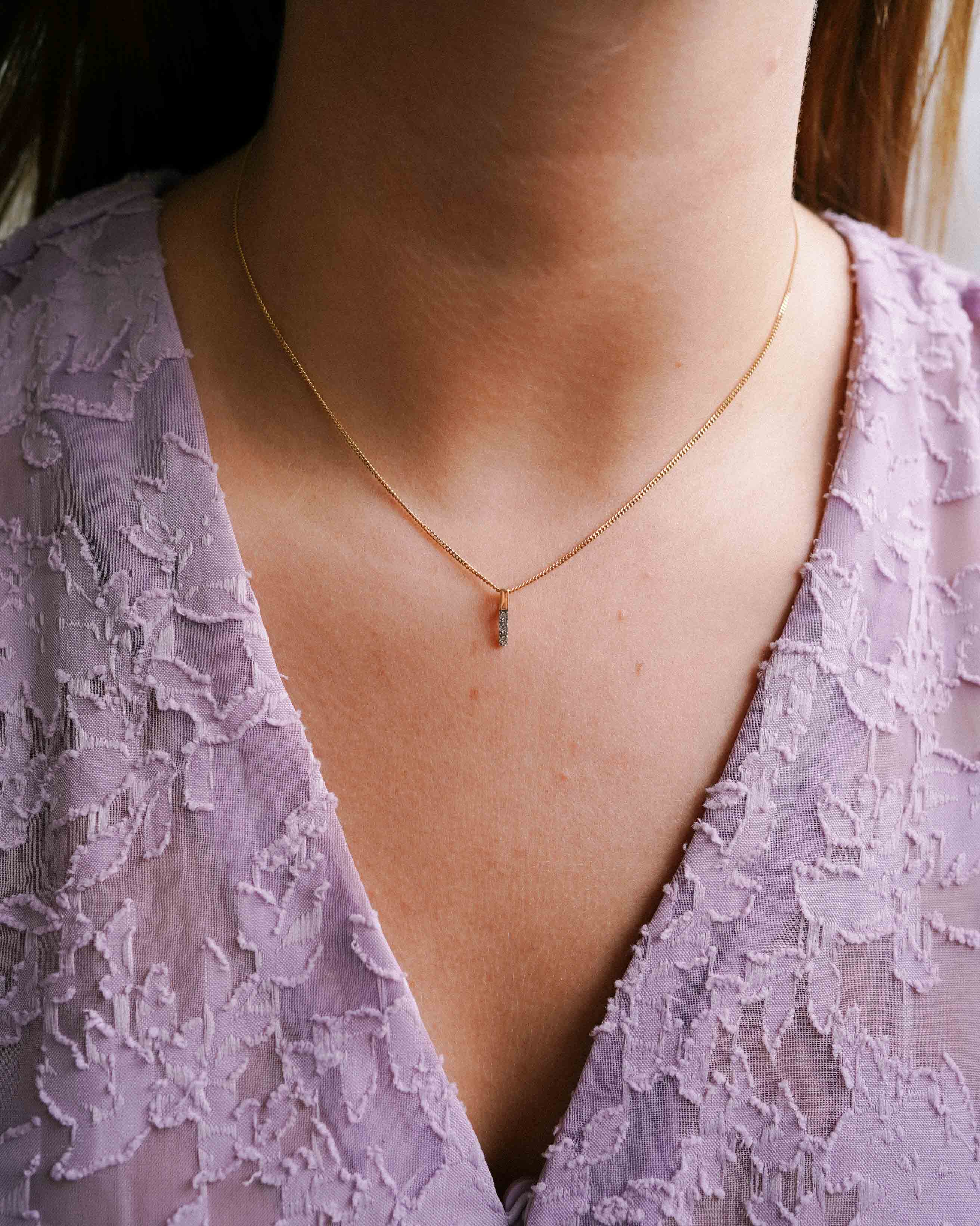 Dena | 14K Geel Gouden (0.03 kt) Diamanten Hanger