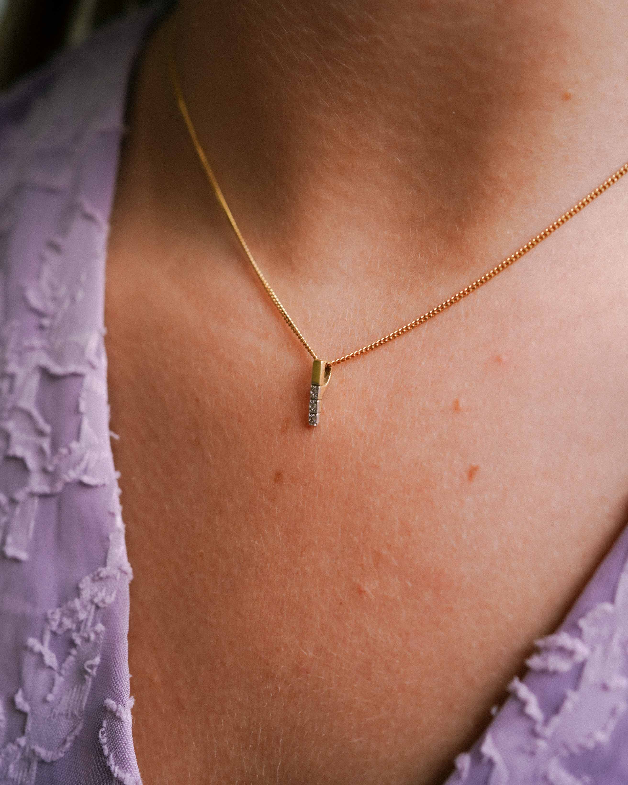 Dena | 14K Geel Gouden (0.03 kt) Diamanten Hanger