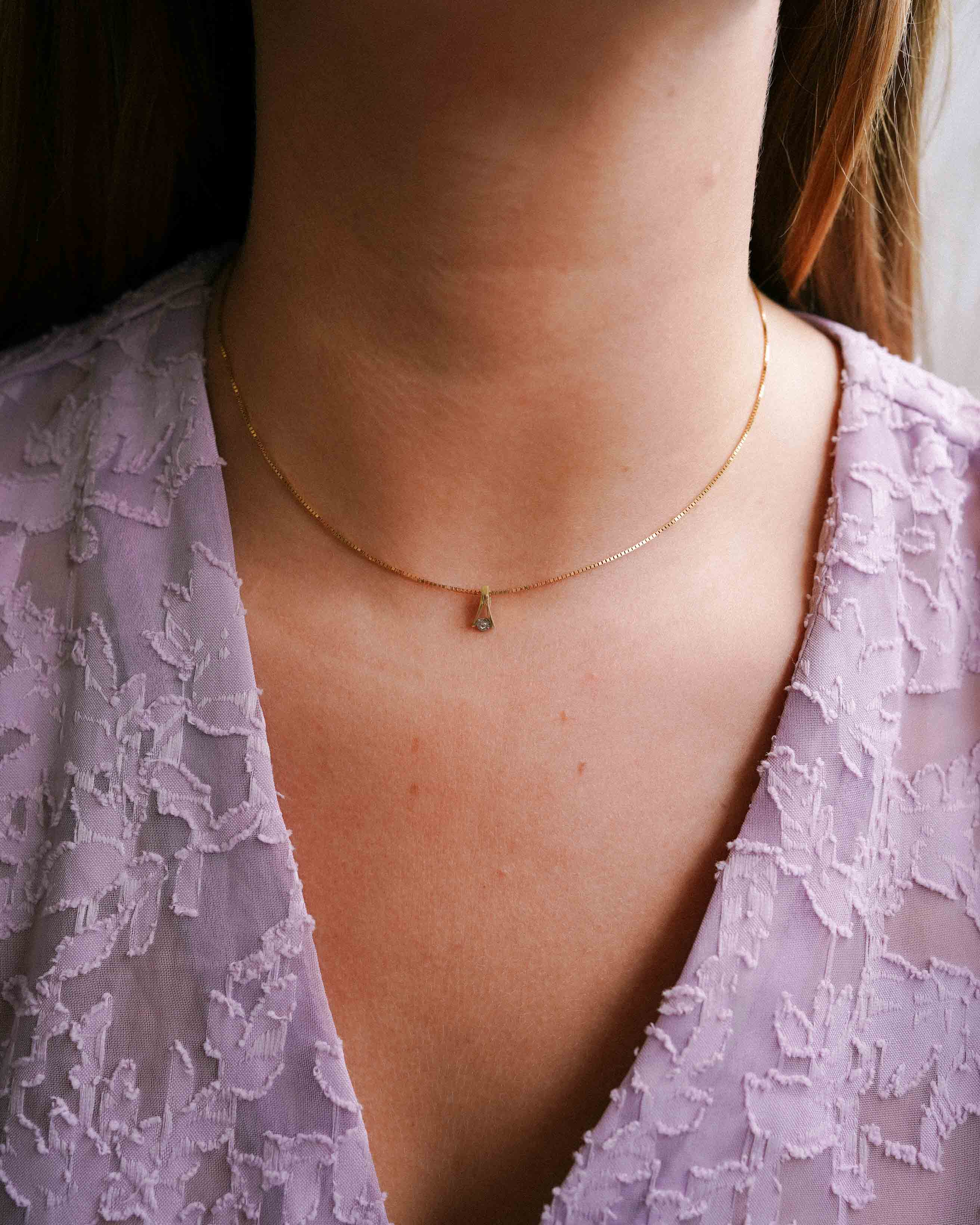 Romy | 14K Geel Gouden Diamanten (0.03ct) Hanger