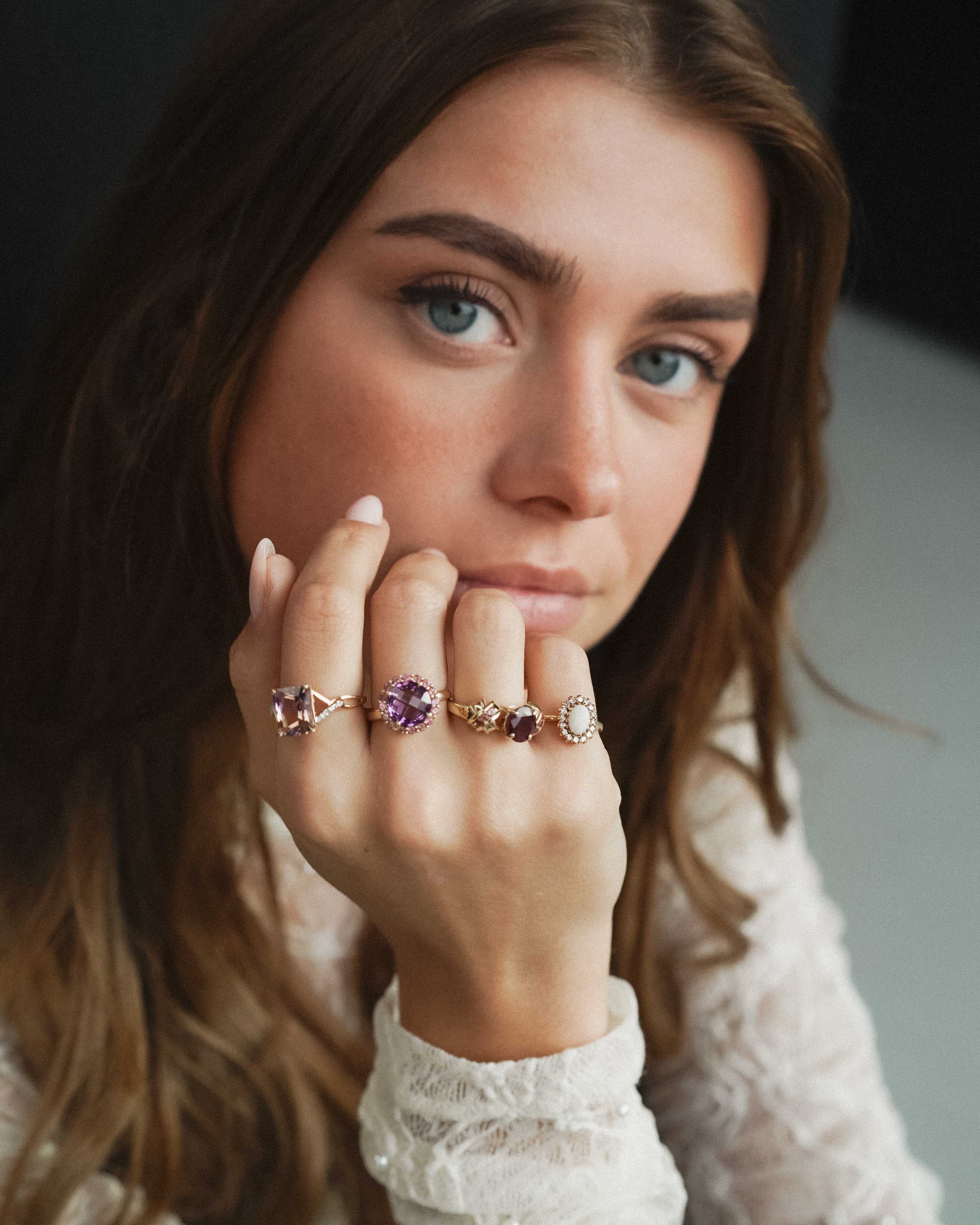 Isoria | Vintage Amethyst & Tourmaline Cluster Ring