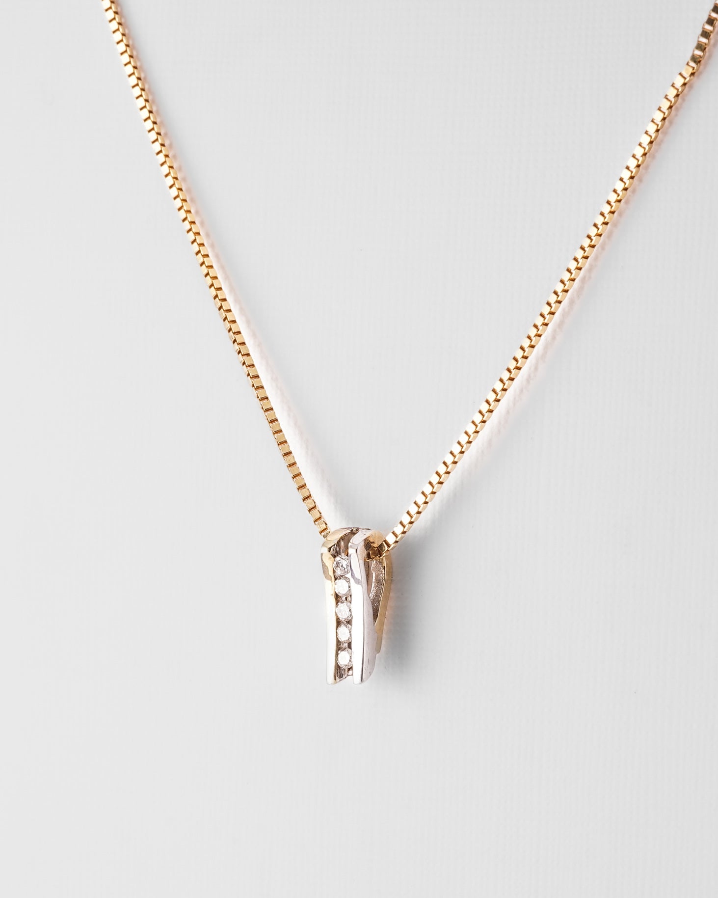 Elodie | 14K Wit & Geel Gouden (0.06 kt) Diamanten Hanger