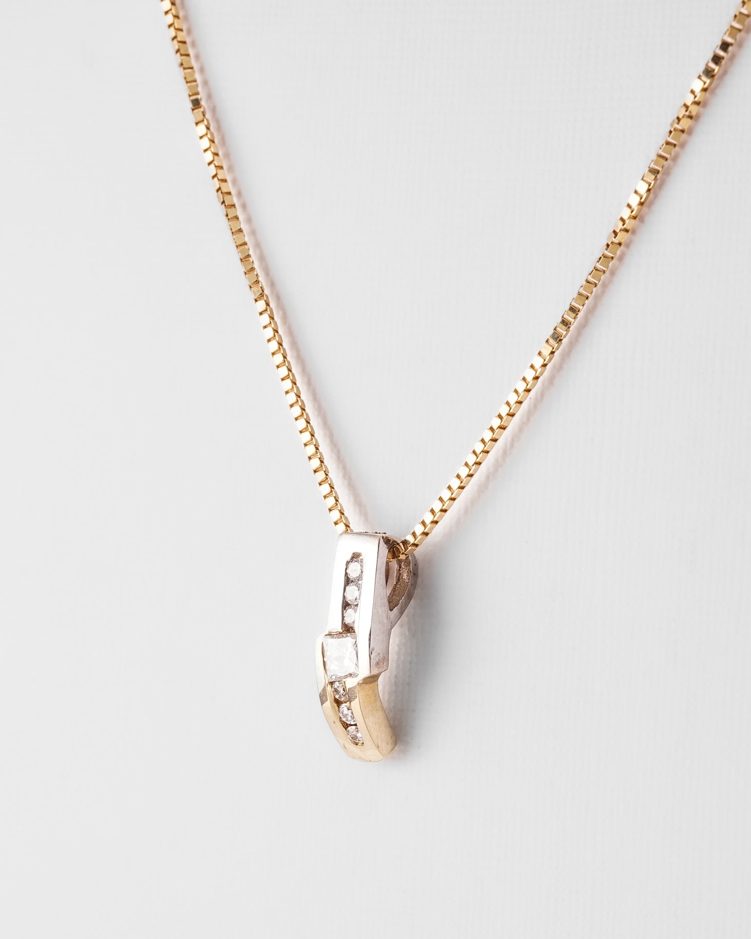 Ebba | 14K Wit & Geel Gouden (0.14 kt) Diamanten Hanger