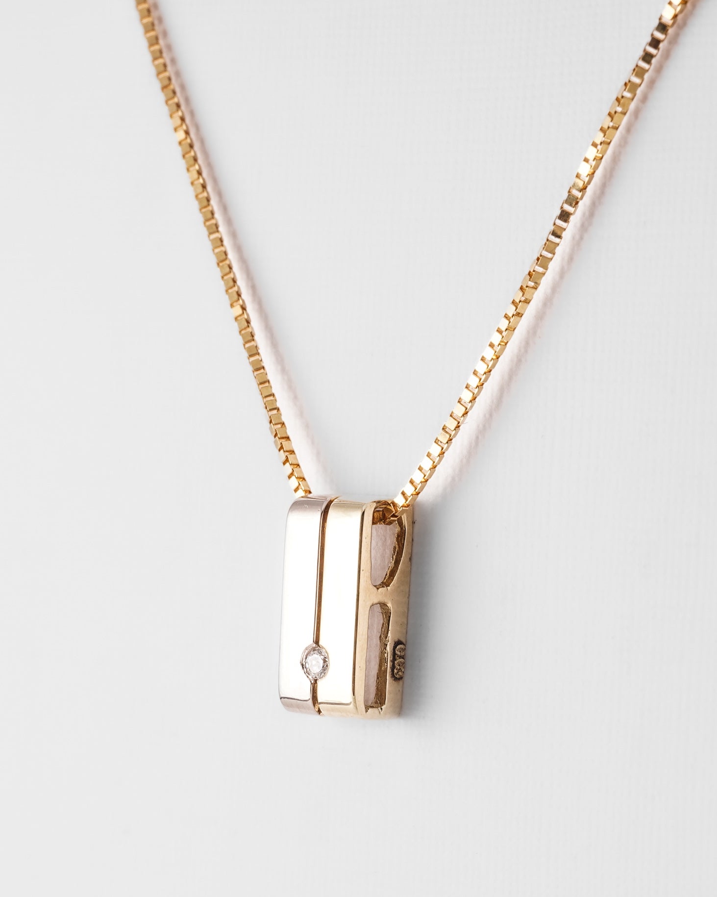 Astra | 14K Wit & Geel Gouden (0.03 kt) Diamanten Hanger