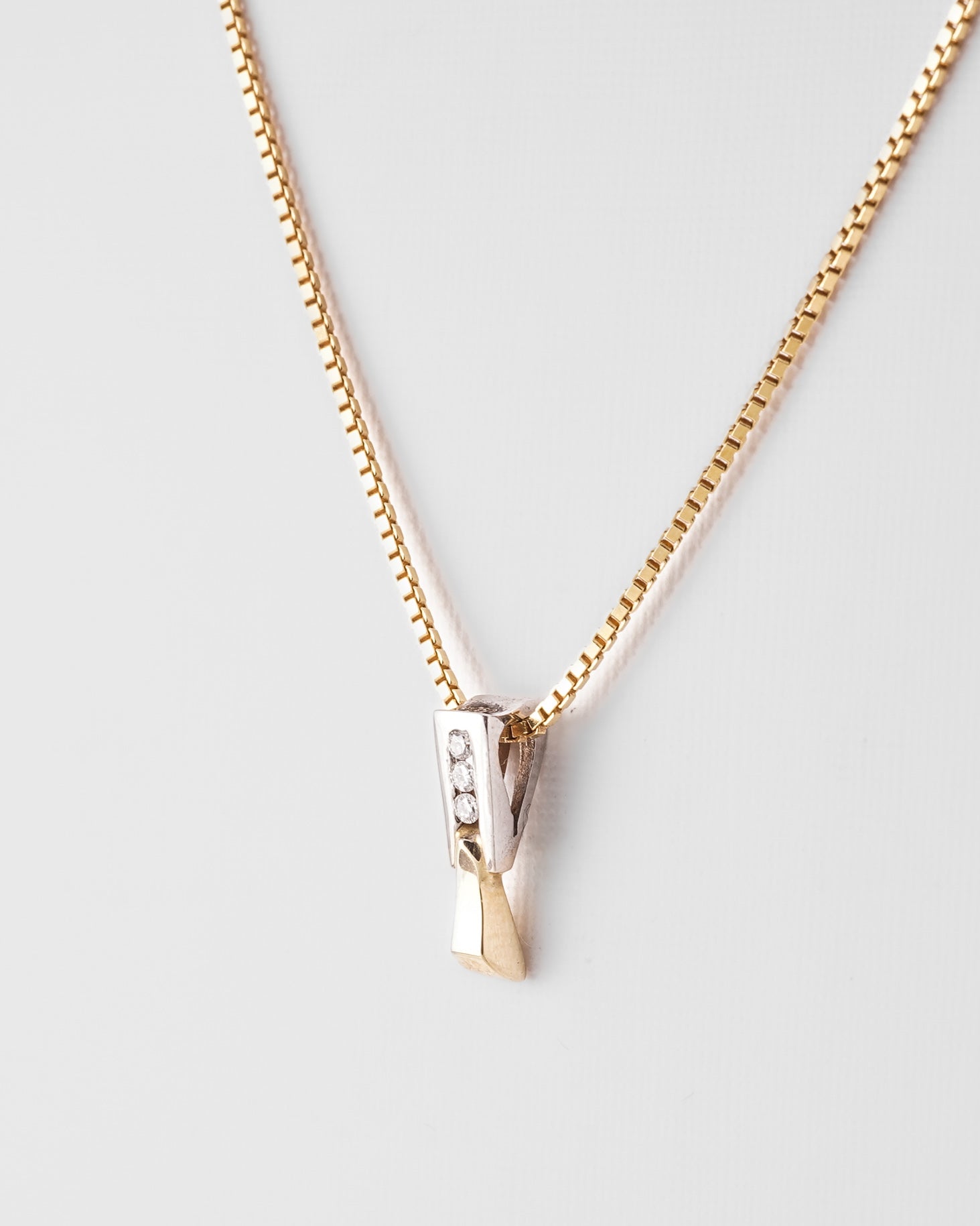 Tahlia | 14K Wit & Geel Gouden Diamanten (0.04ct) Hanger