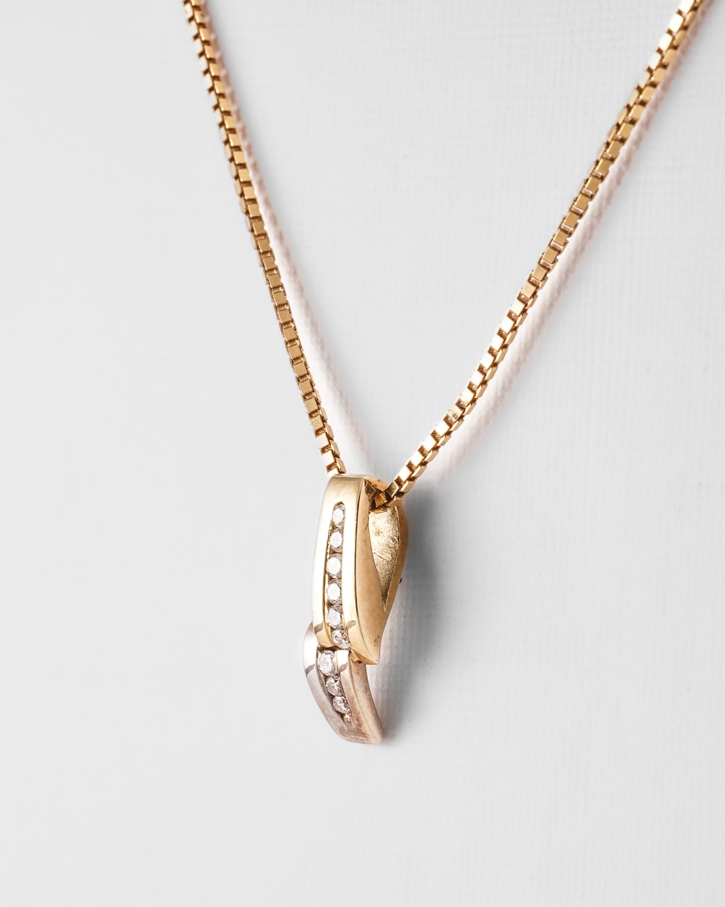 Emae | 14K Wit & Geel Gouden (0.14 ct) Diamanten Hanger