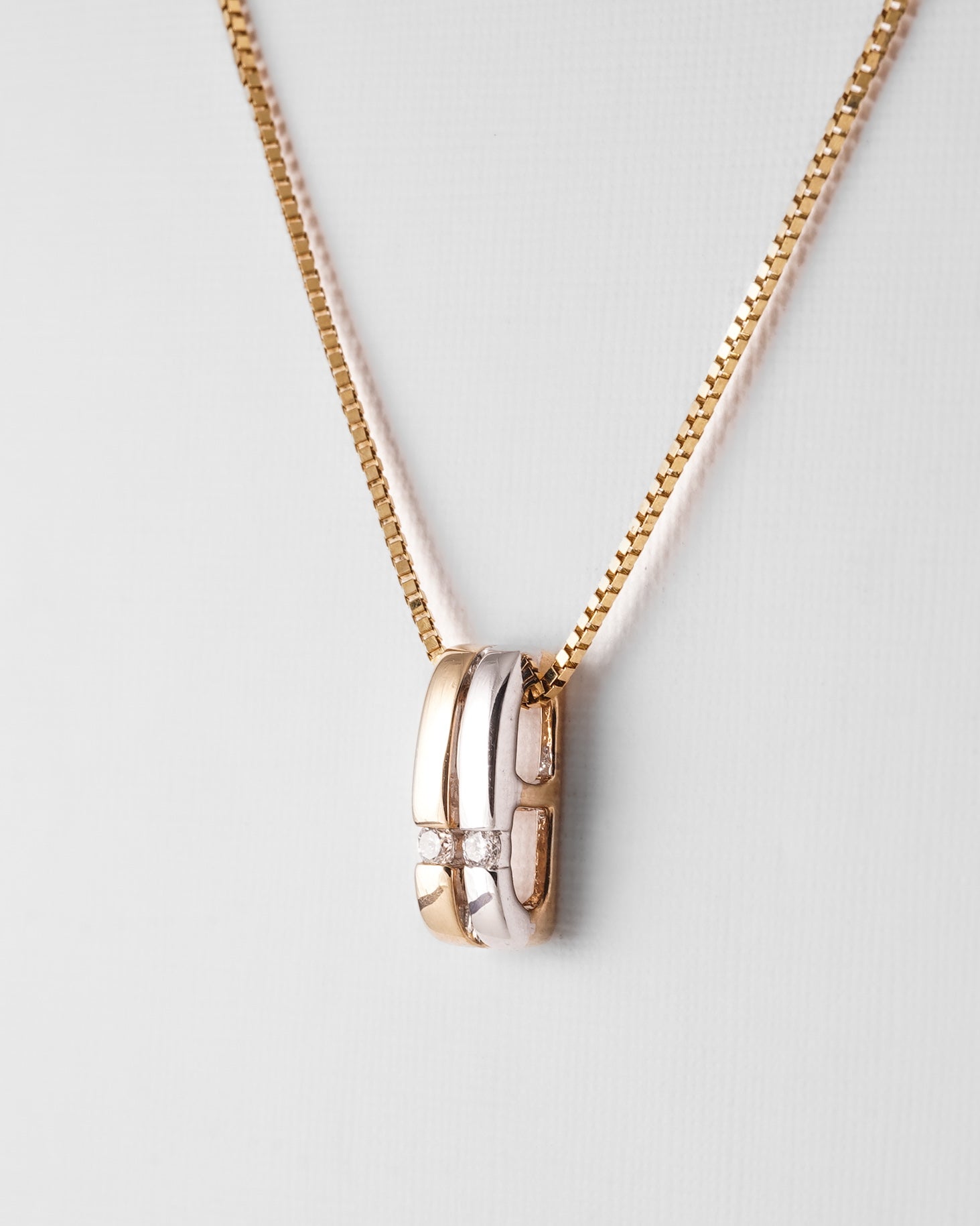 Grace | 14K Wit & Geel Gouden (0.07 kt) Diamanten Hanger