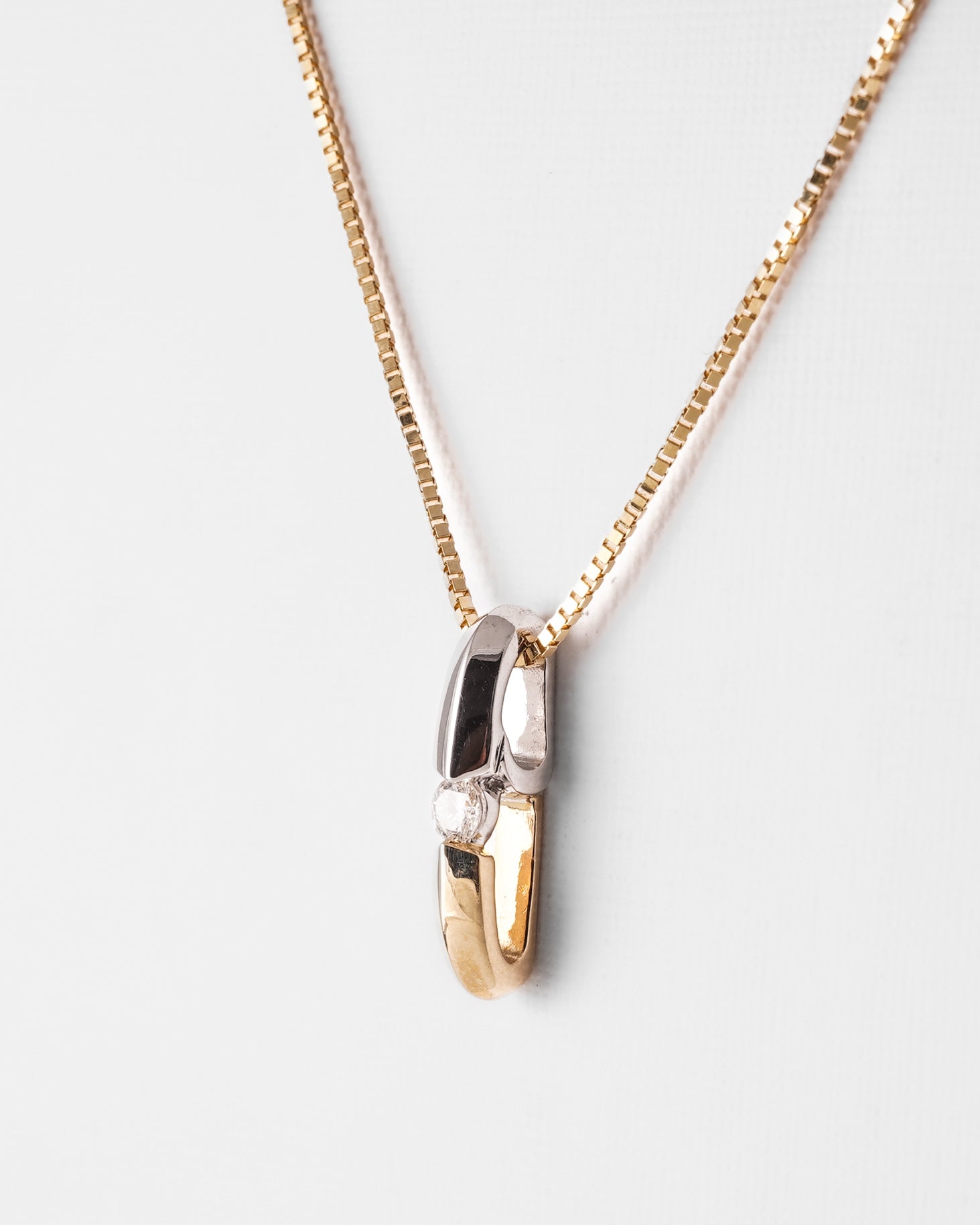 Kirsten | 14K Wit & Geel Gouden (0.12 kt) Diamanten Hanger