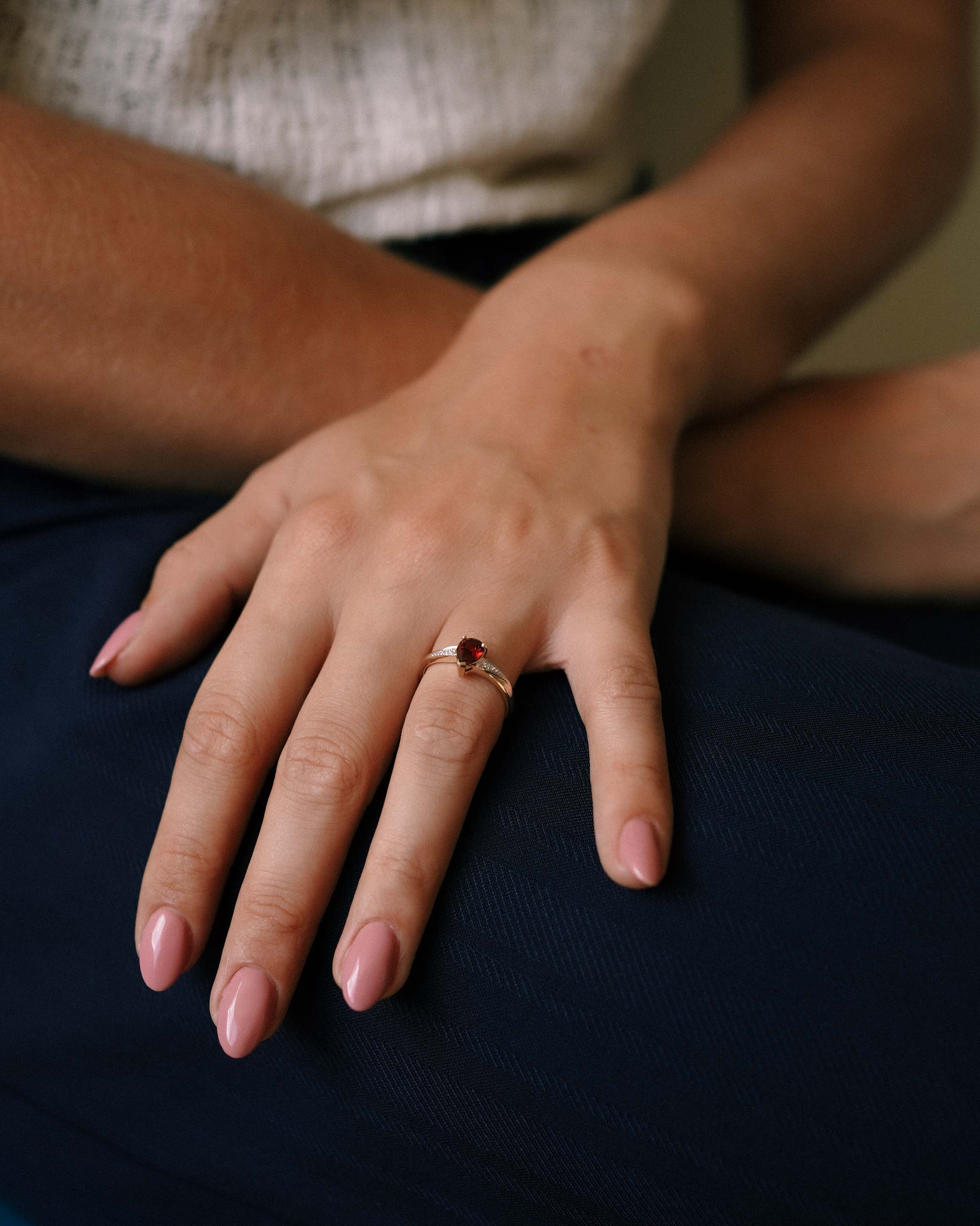 Zina | Vintage Granaat & Diamant Ring