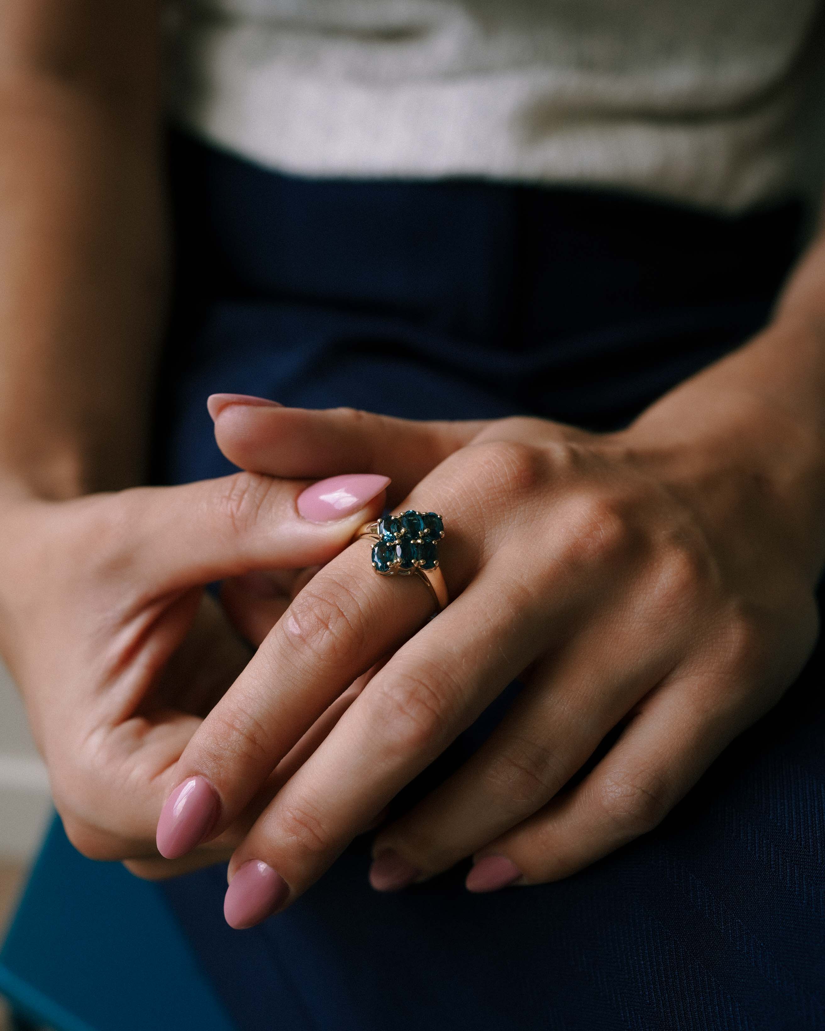 Nore | Vintage Blauwe Topaas Ring