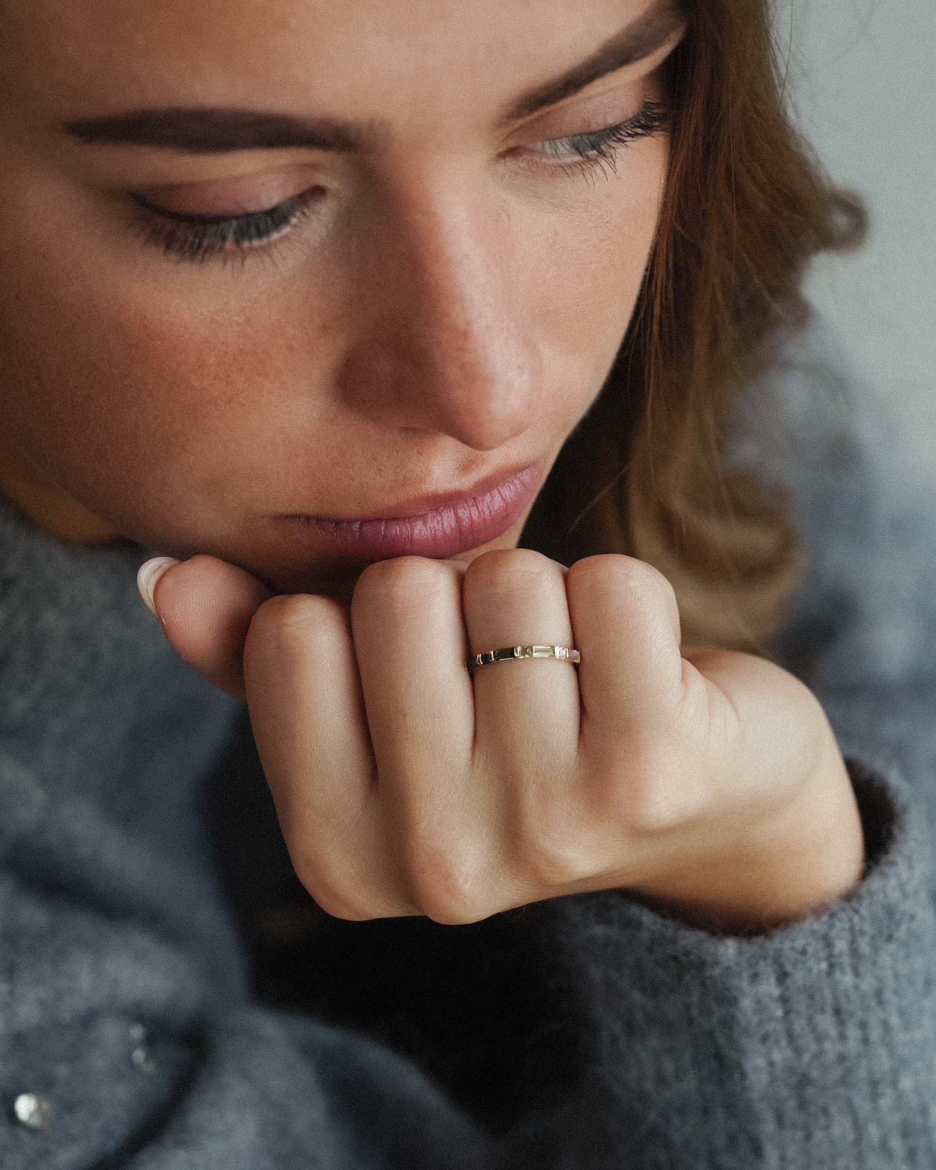 Mirelle | 14K Tourmaline, Olivine & White Sapphire Baguette Ring
