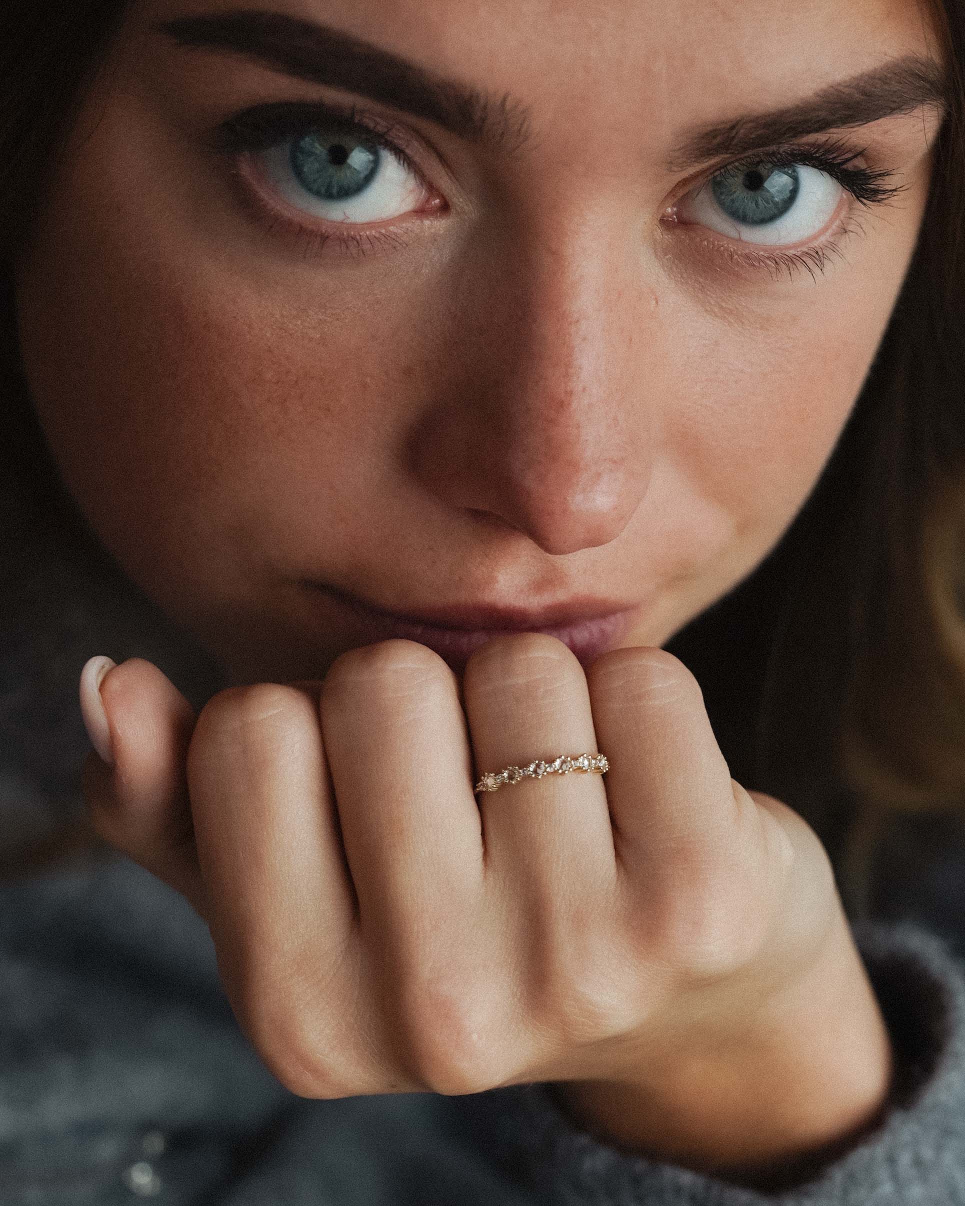 Calista | 14K Witte Saffier Pavé Ring