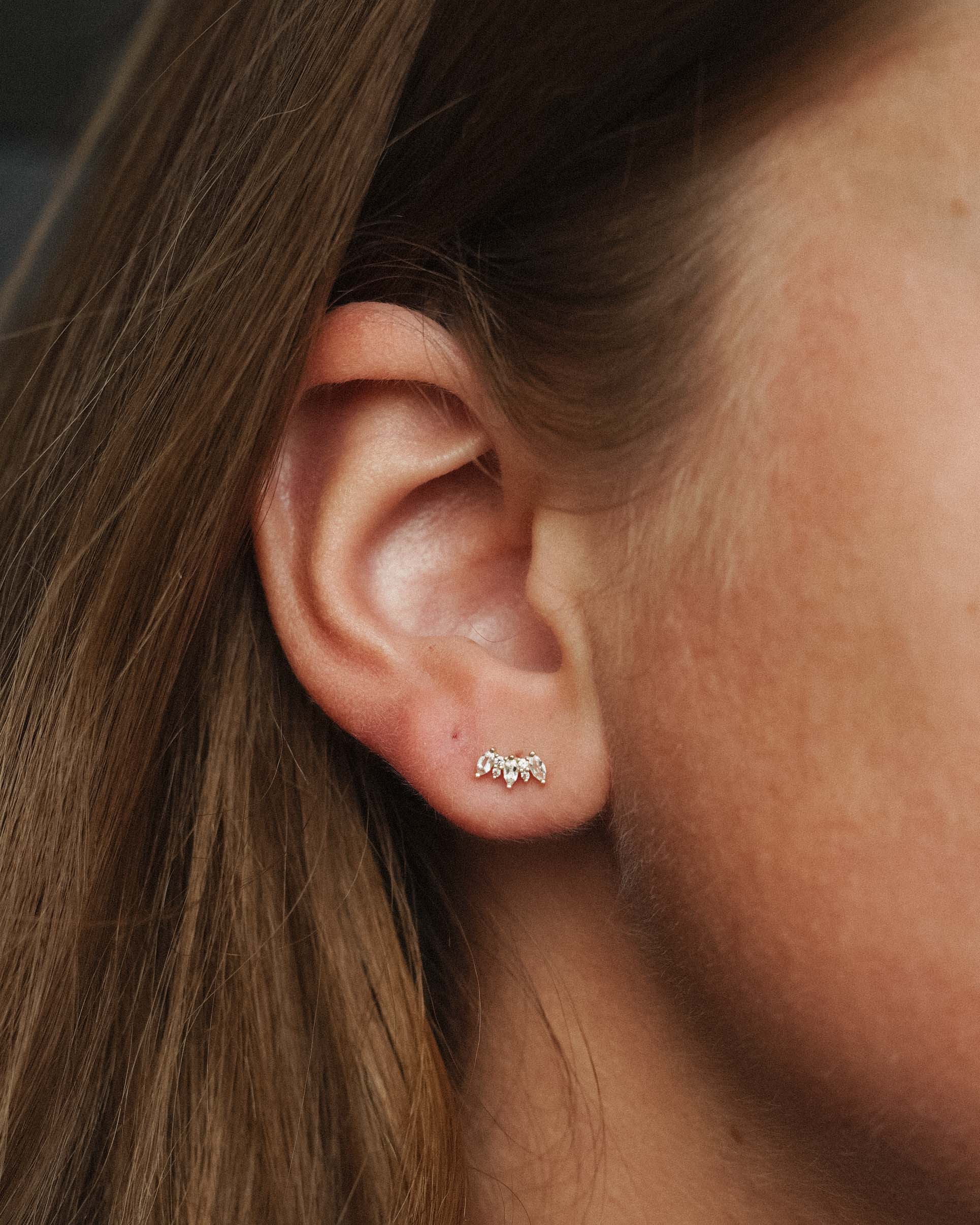 Arianne | 14K Witte Topaas Cluster Studs