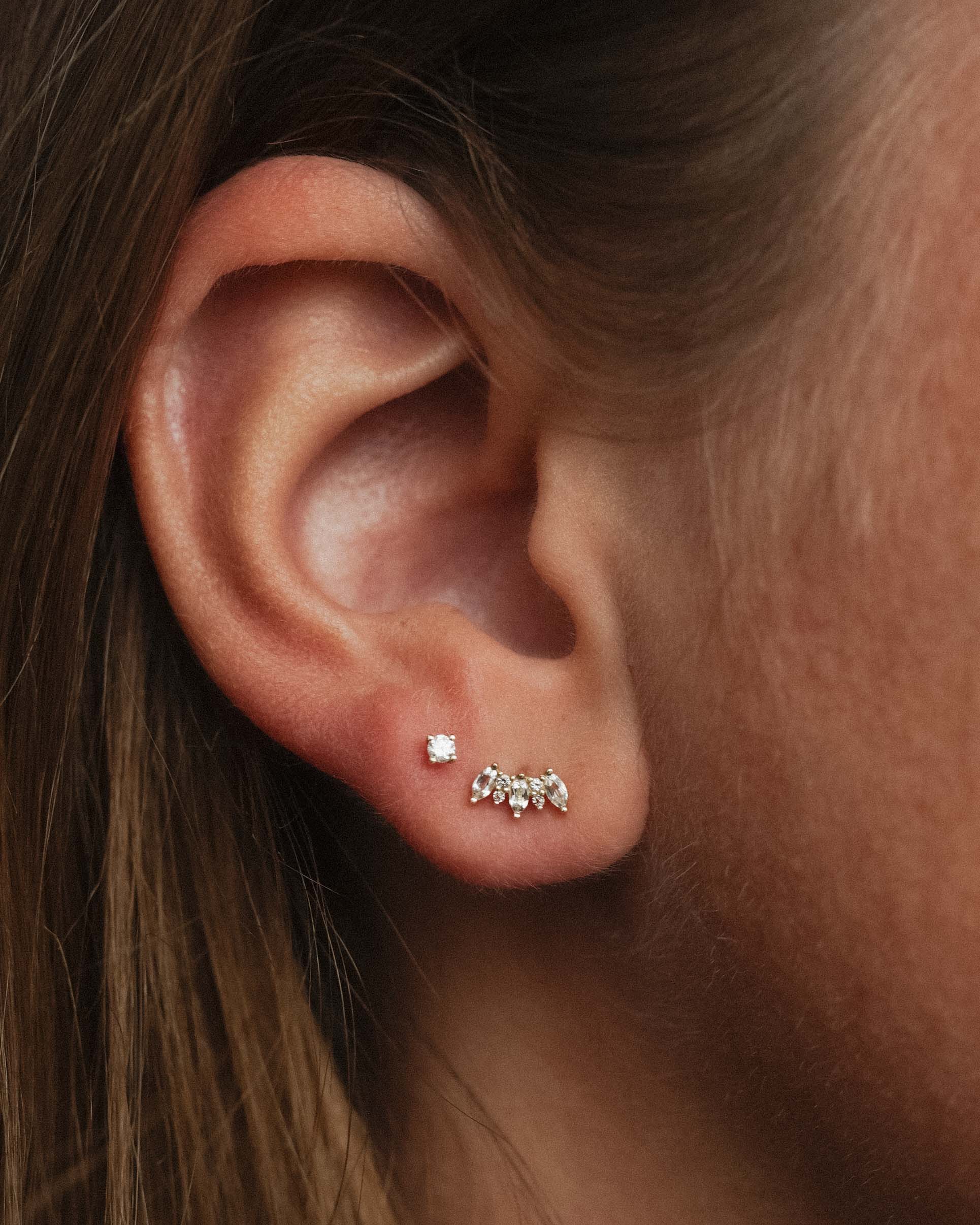 Arianne | 14K Witte Topaas Cluster Studs