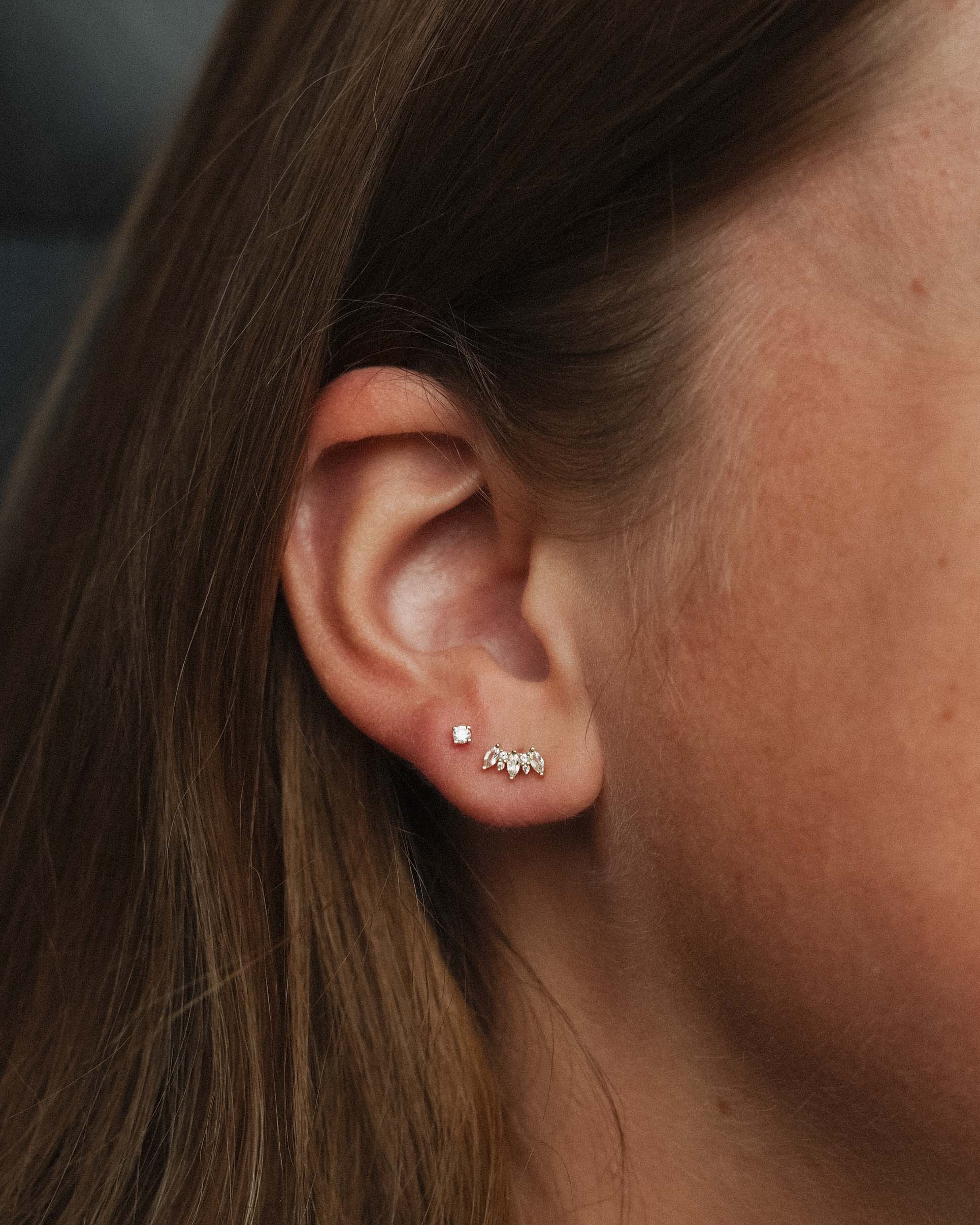 Arianne | 14K Witte Topaas Cluster Studs