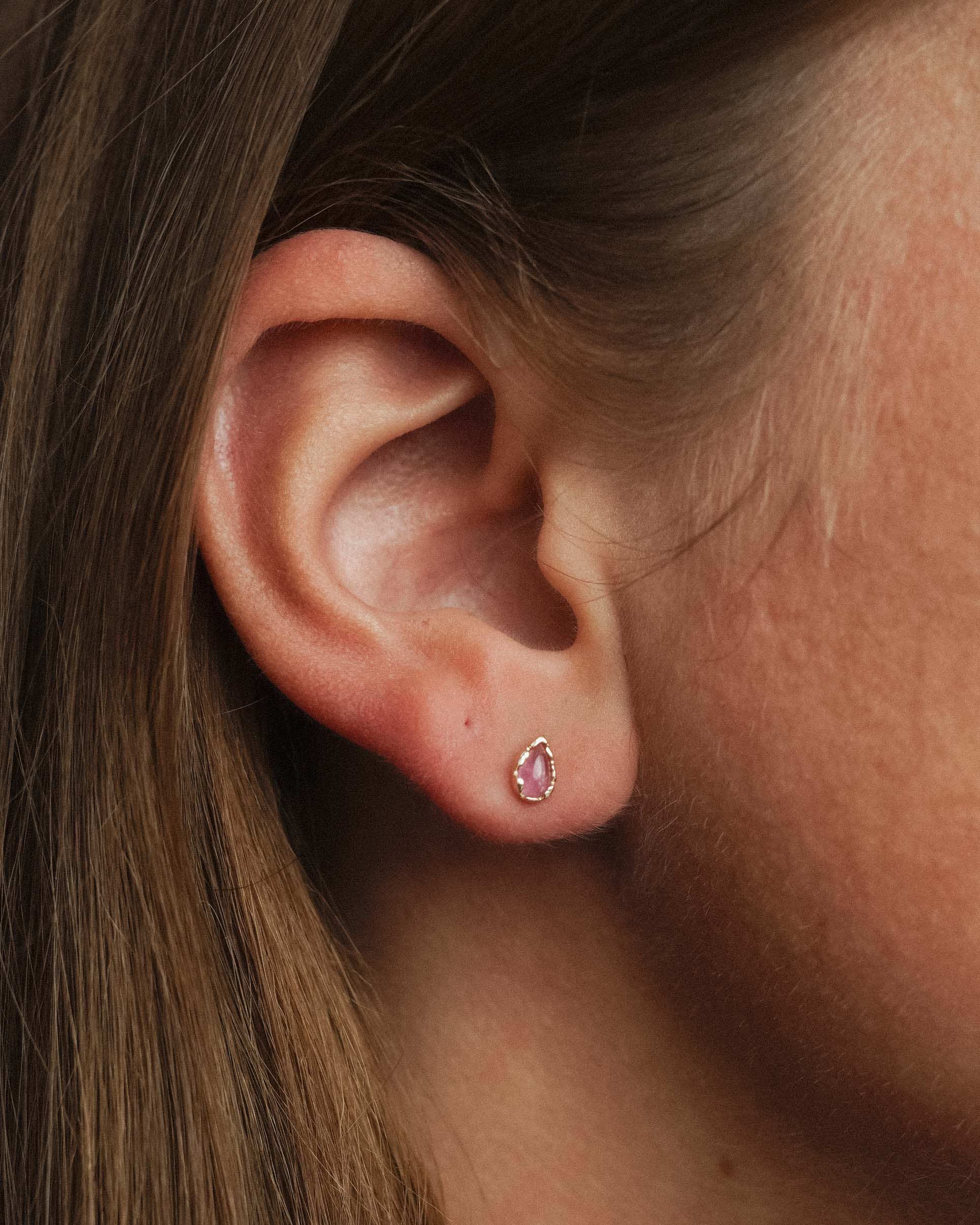 Elowyn | 14K Toermalijn Pear Cut Studs