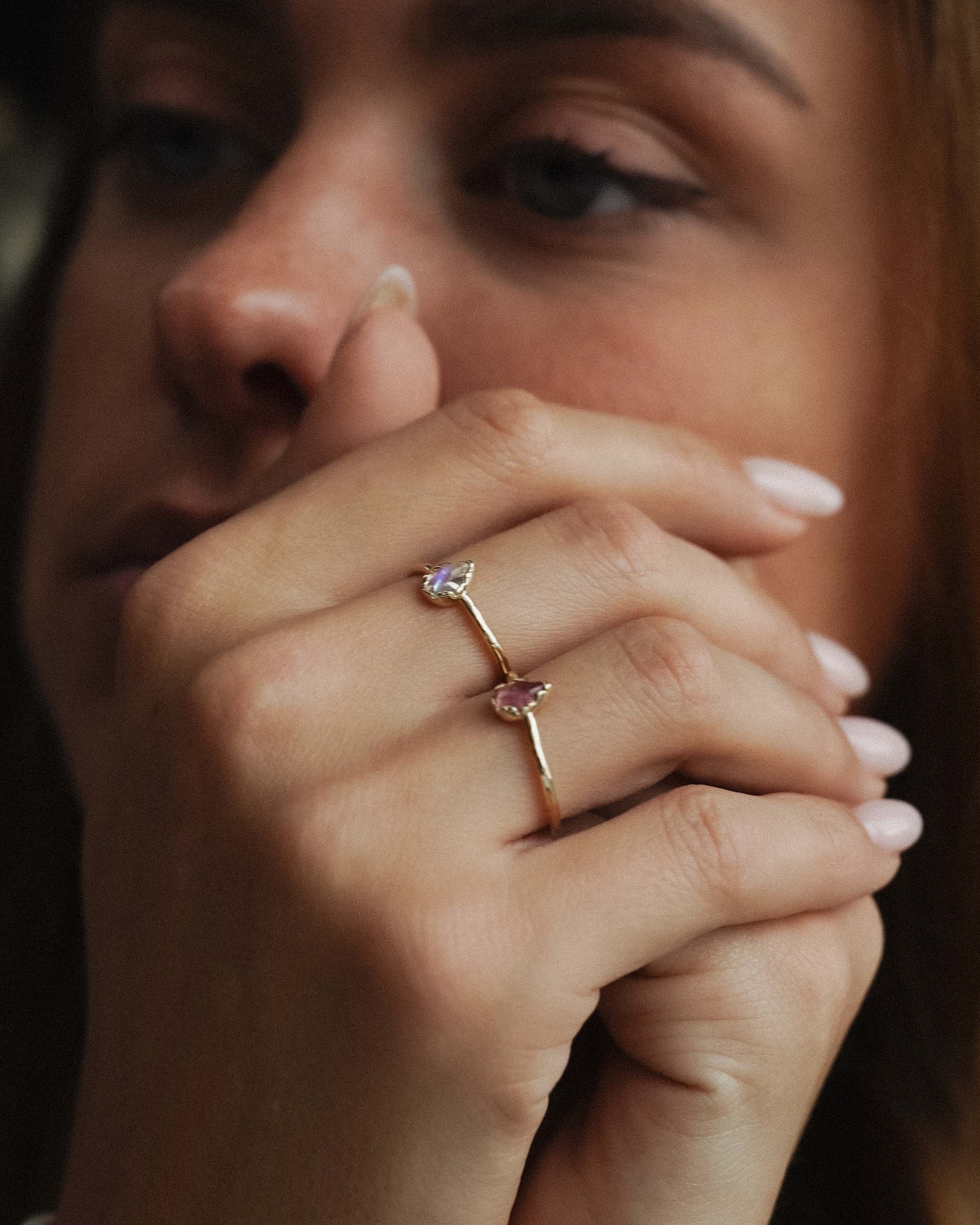 Lysandra | 14K Toermalijn Solitair Pear Cut Ring - Menina Amsterdam