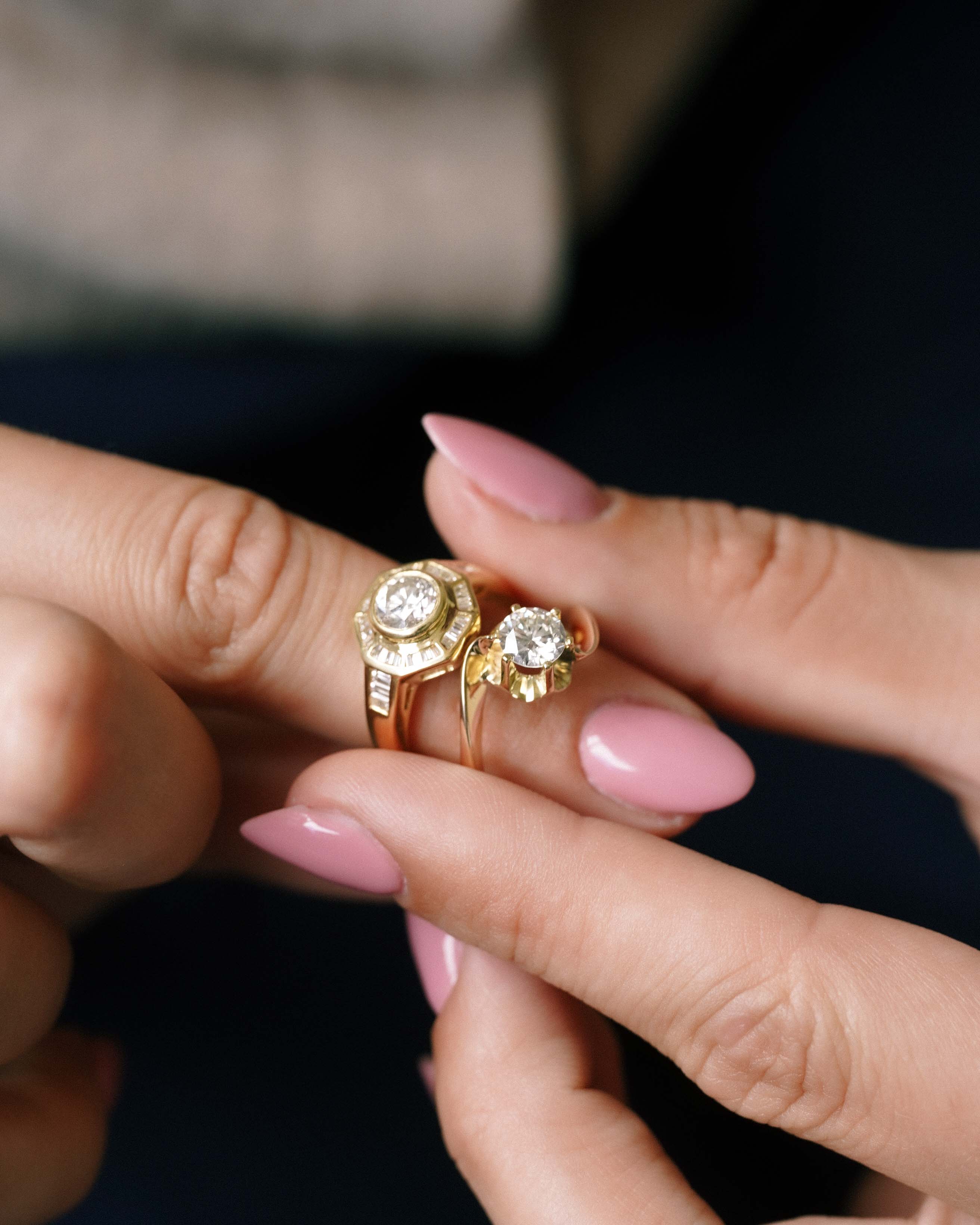 Genevieve | 14K Geel Goud Briljant (0.8ct) Solitair Twist Ring